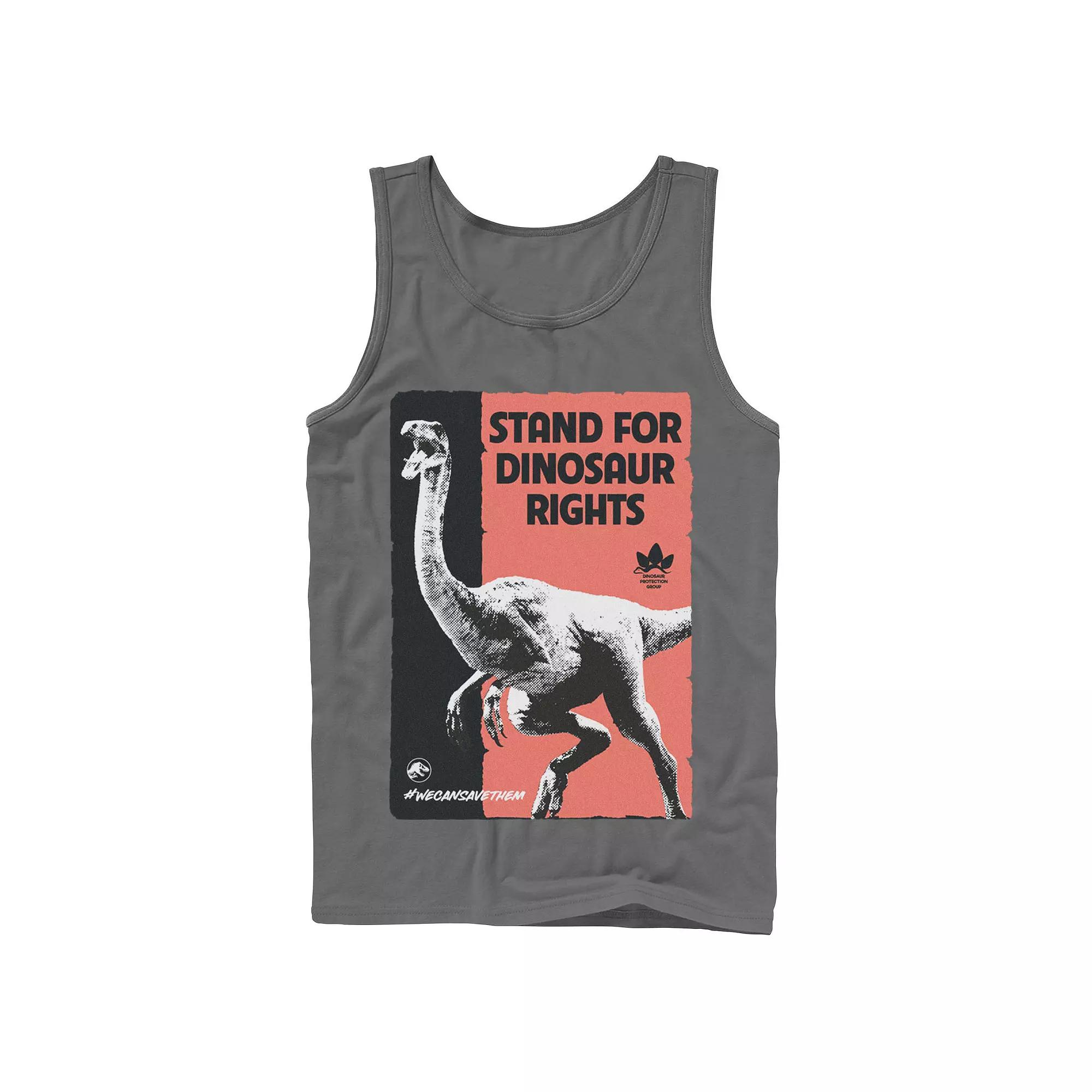 Men's Jurassic World Stand For Dinosaurs Poster Tank Top,  Product Image