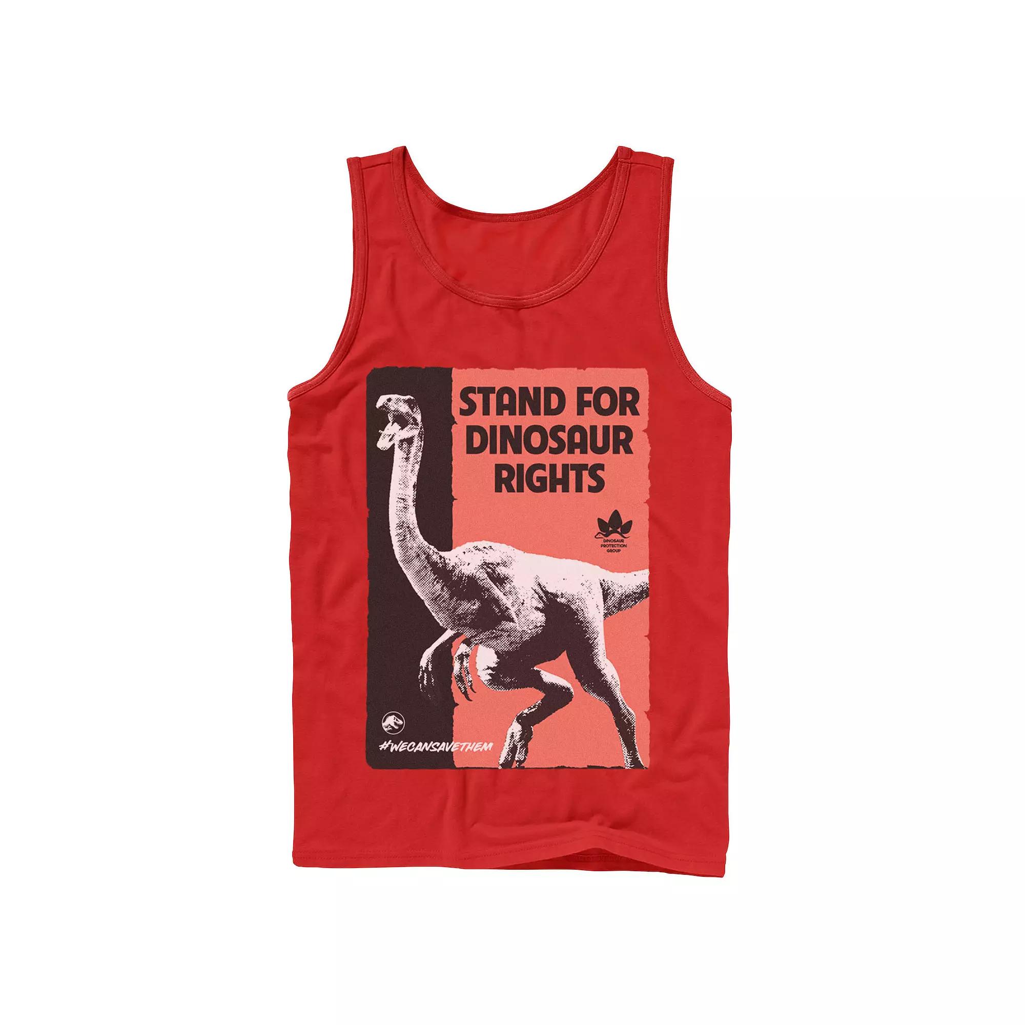 Men's Jurassic World Stand For Dinosaurs Poster Tank Top,  Product Image