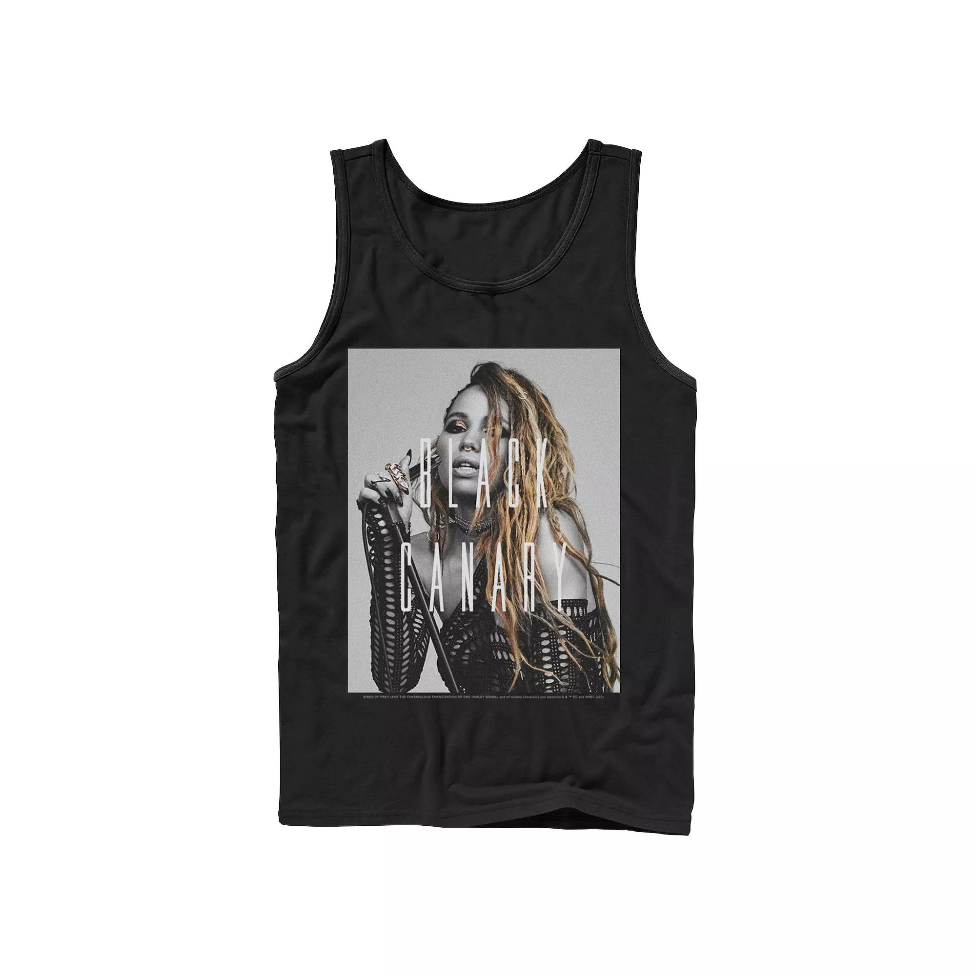 Men's DC Comics Birds Of Prey Black Canary Text Overlay Poster Tank Top,  Product Image
