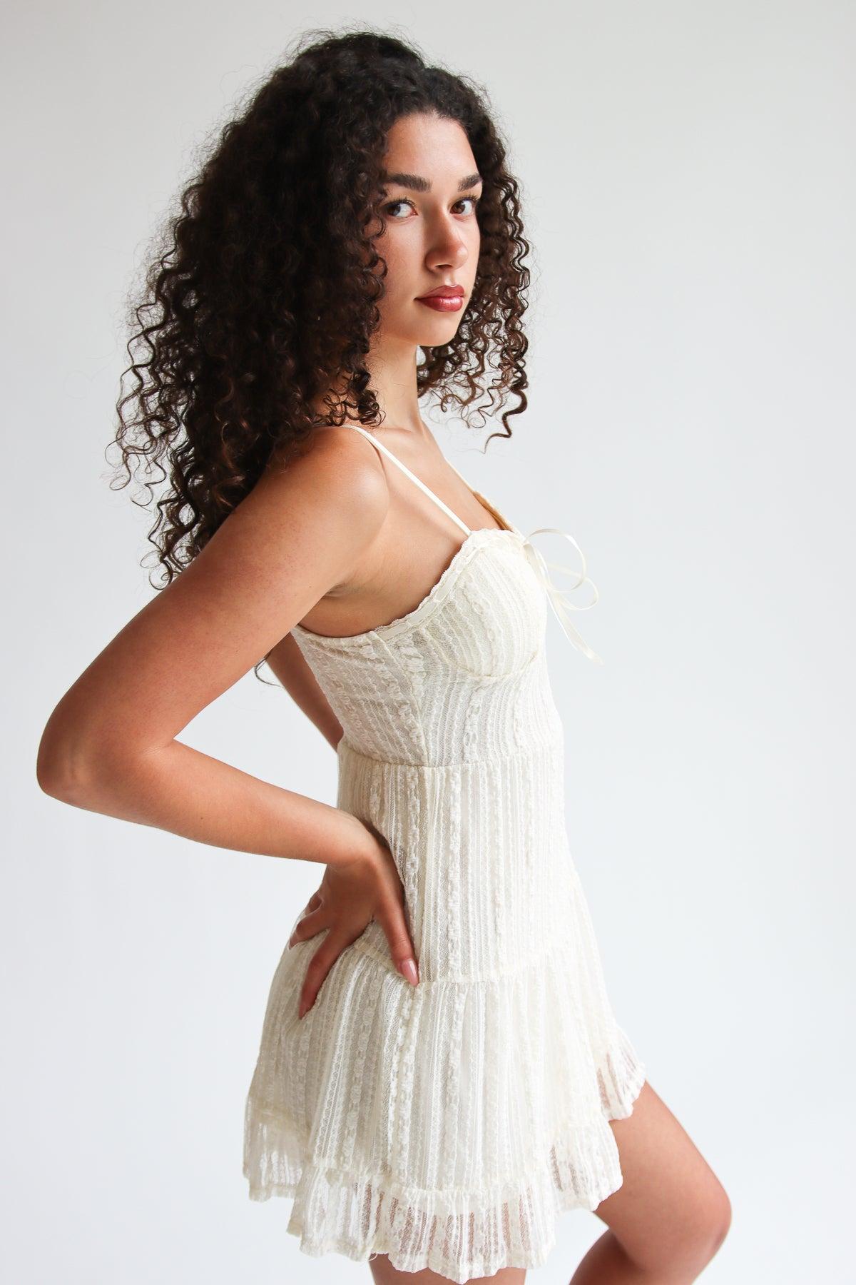 Floral Lace Bustier Mini Dress Product Image