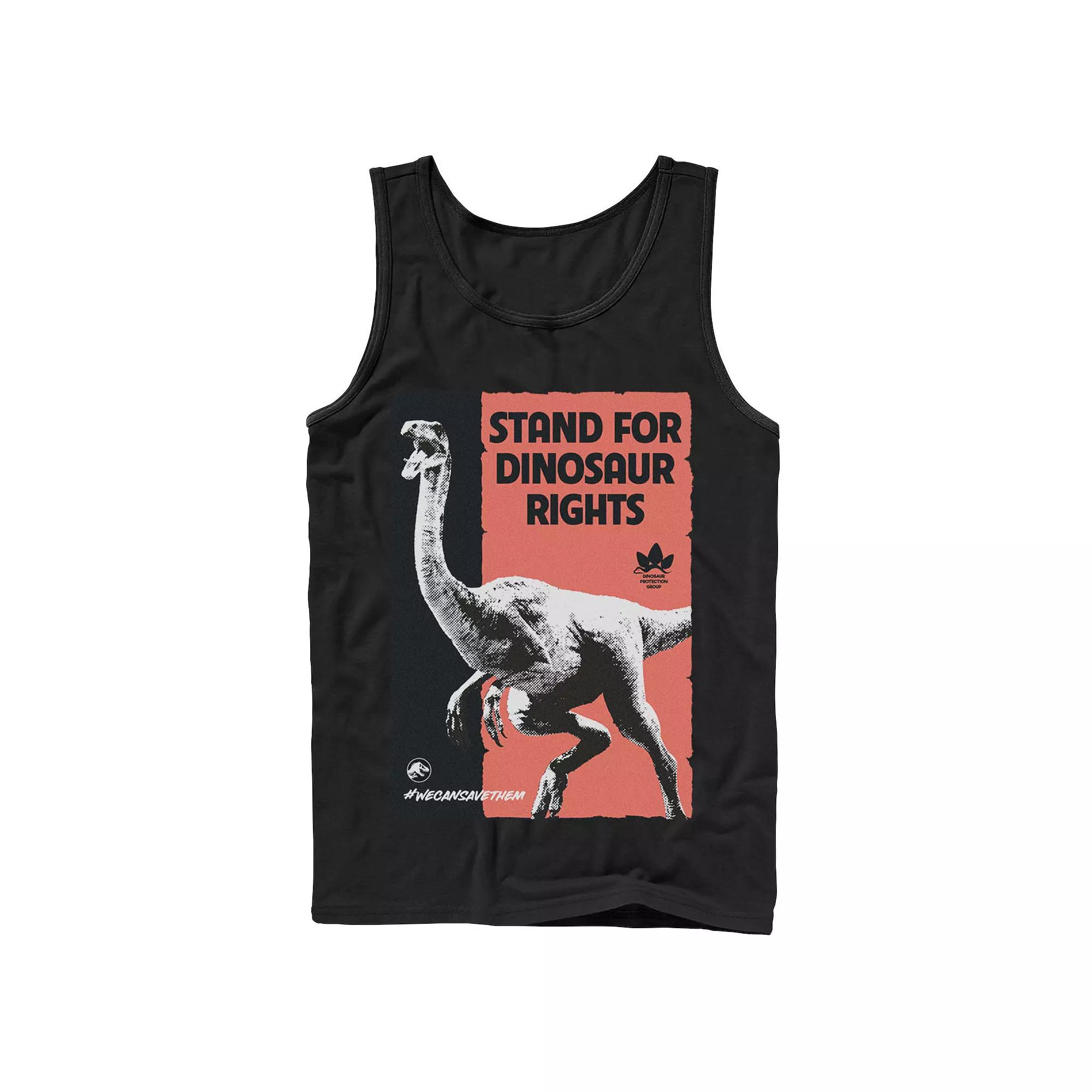 Men's Jurassic World Stand For Dinosaurs Poster Tank Top,  Product Image