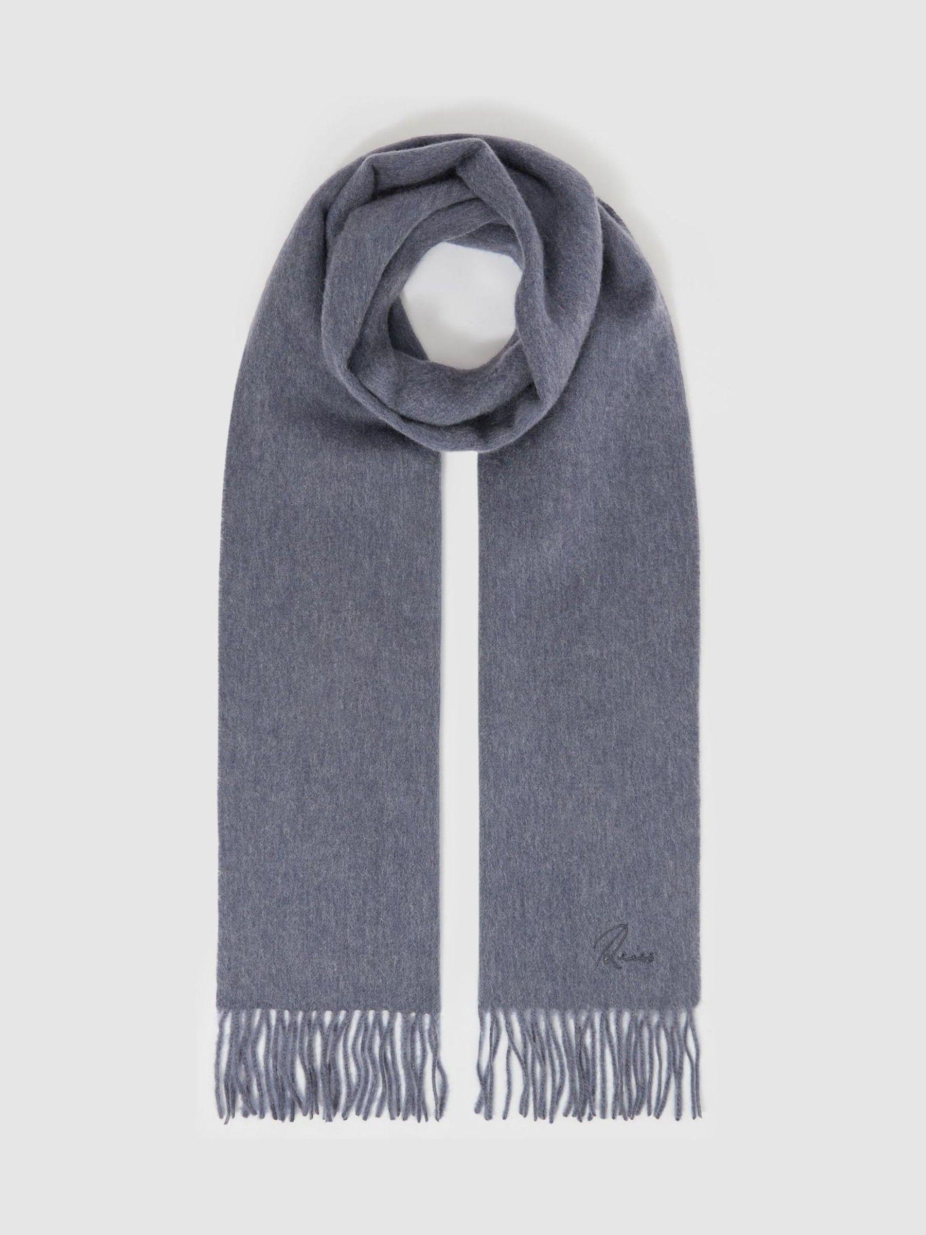 Wool and Cashmere Scarf in Indigo Melange Product Image