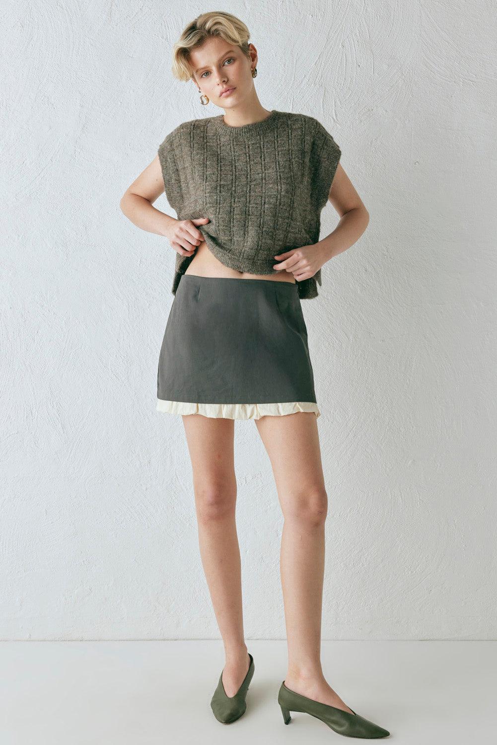 Lera Mini Skirt Charcoal Product Image