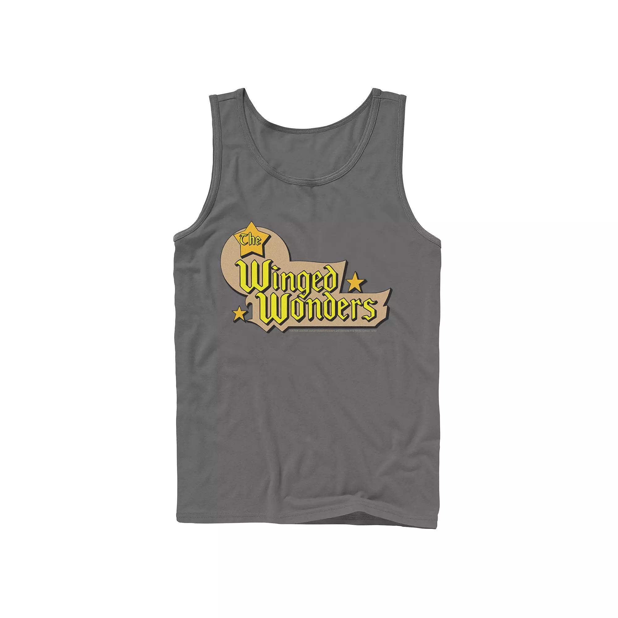 Men's DC Comics The Winged Wonders Text Logo Tank Top,  Product Image
