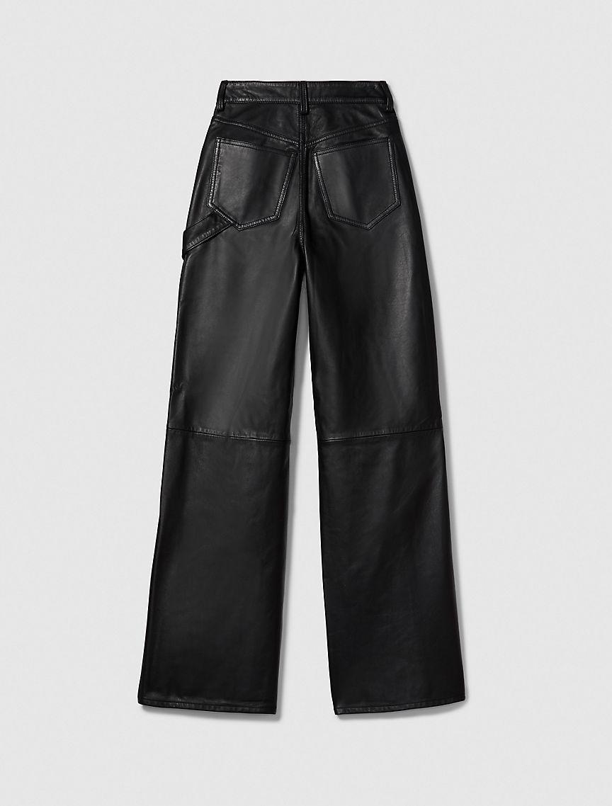 Leather Wide Leg Cargo Pants Product Image