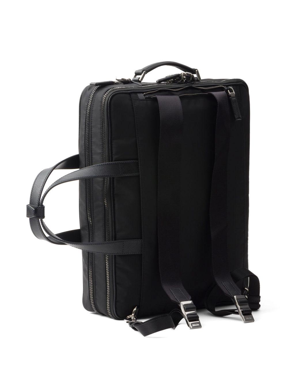 Re-Nylon Saffiano-leather laptop bag Product Image