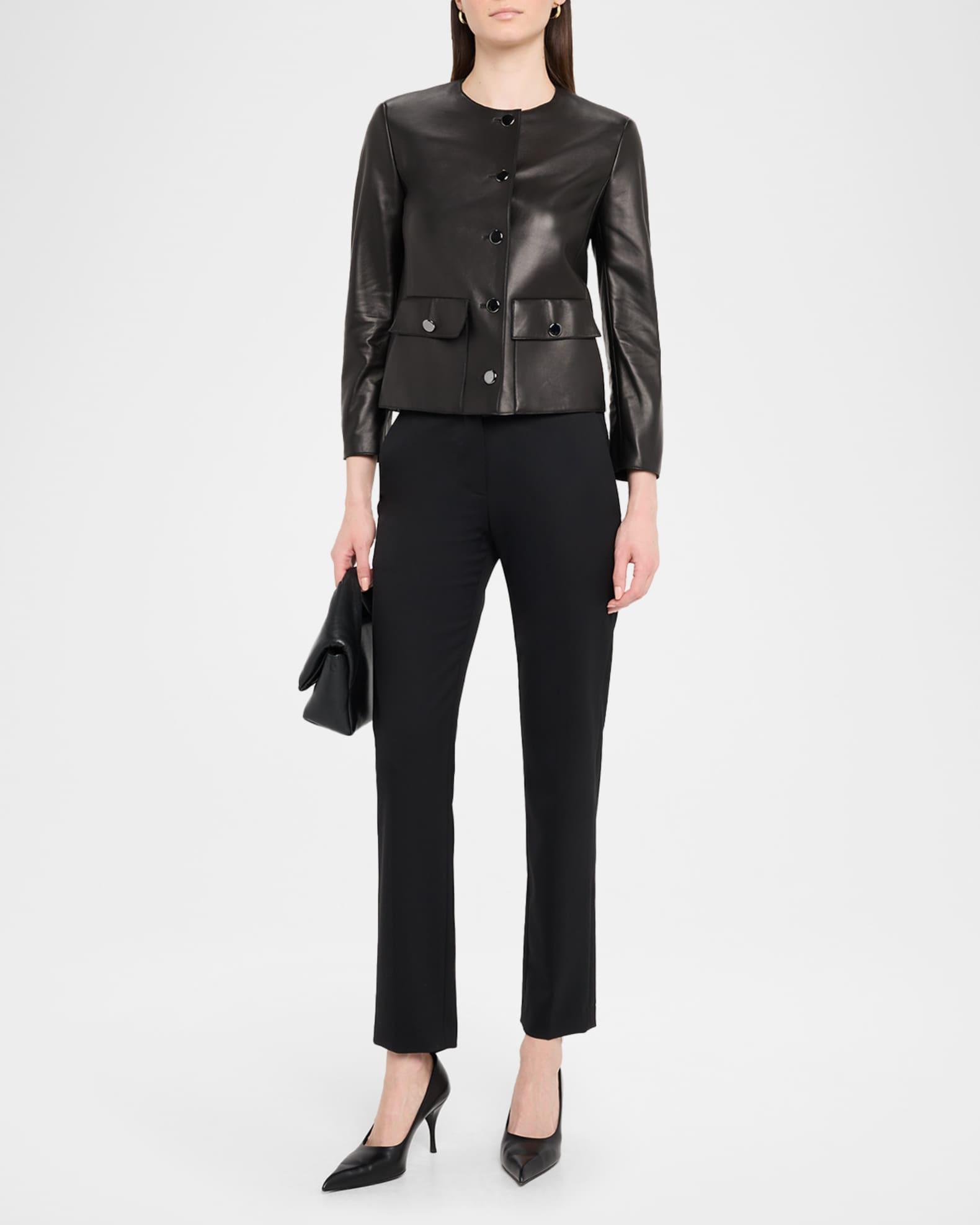 Lamb Nappa Leather Collarless Jacke†  Product Image