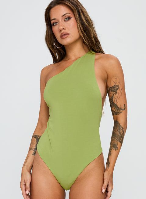 Ferrera One Shoulder Bodysuit Green Product Image