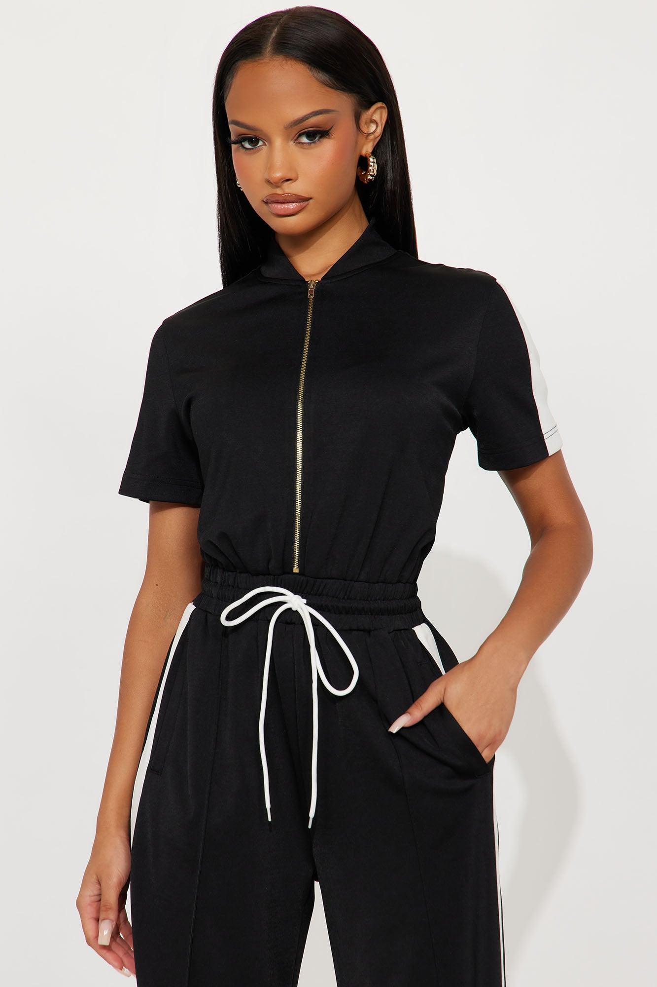 Lianna Short Sleeve Jumpsuit - Black Female Product Image