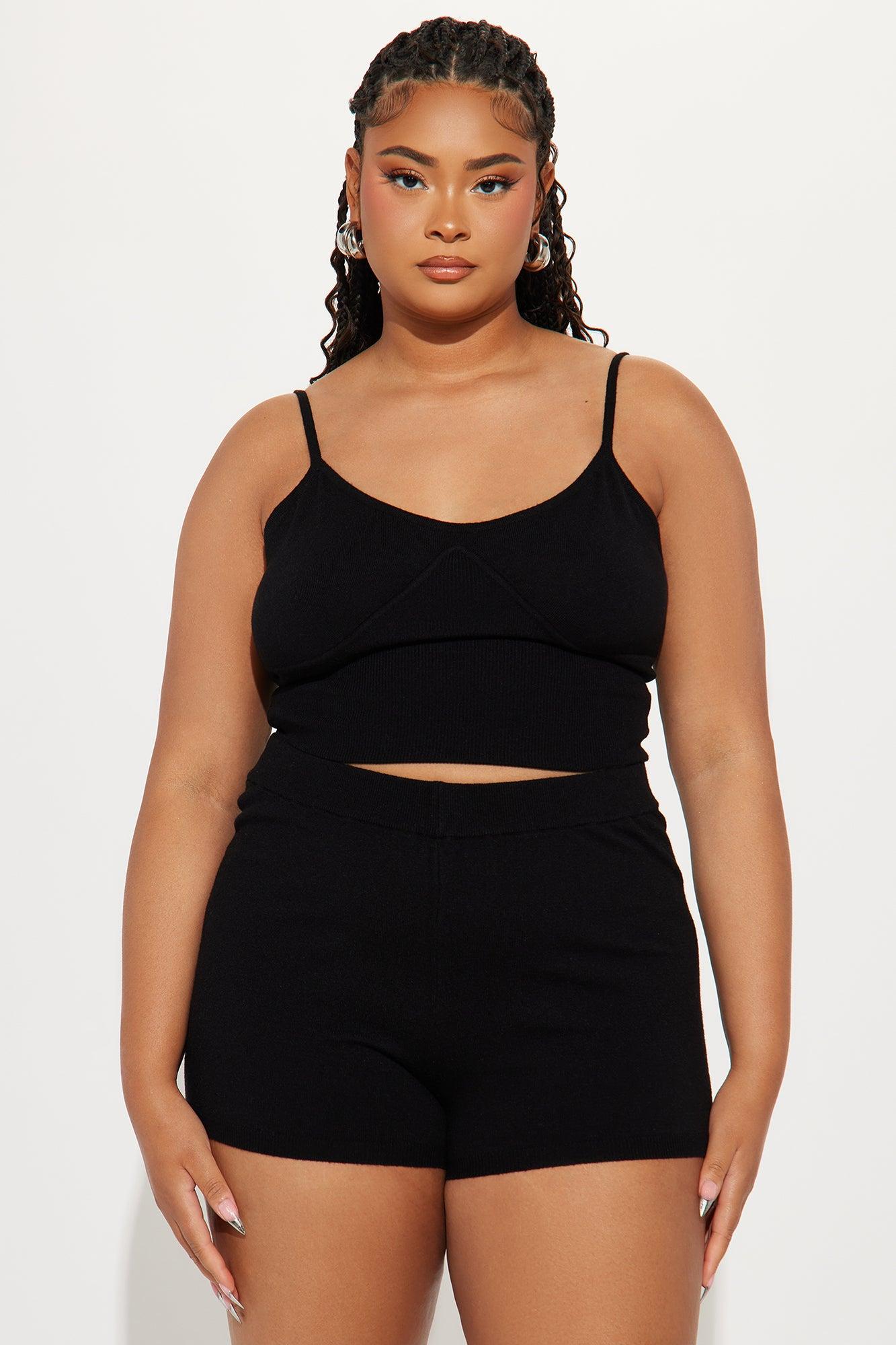 Cutesy Vibe 3 Piece Sweater Short Set - Black Product Image