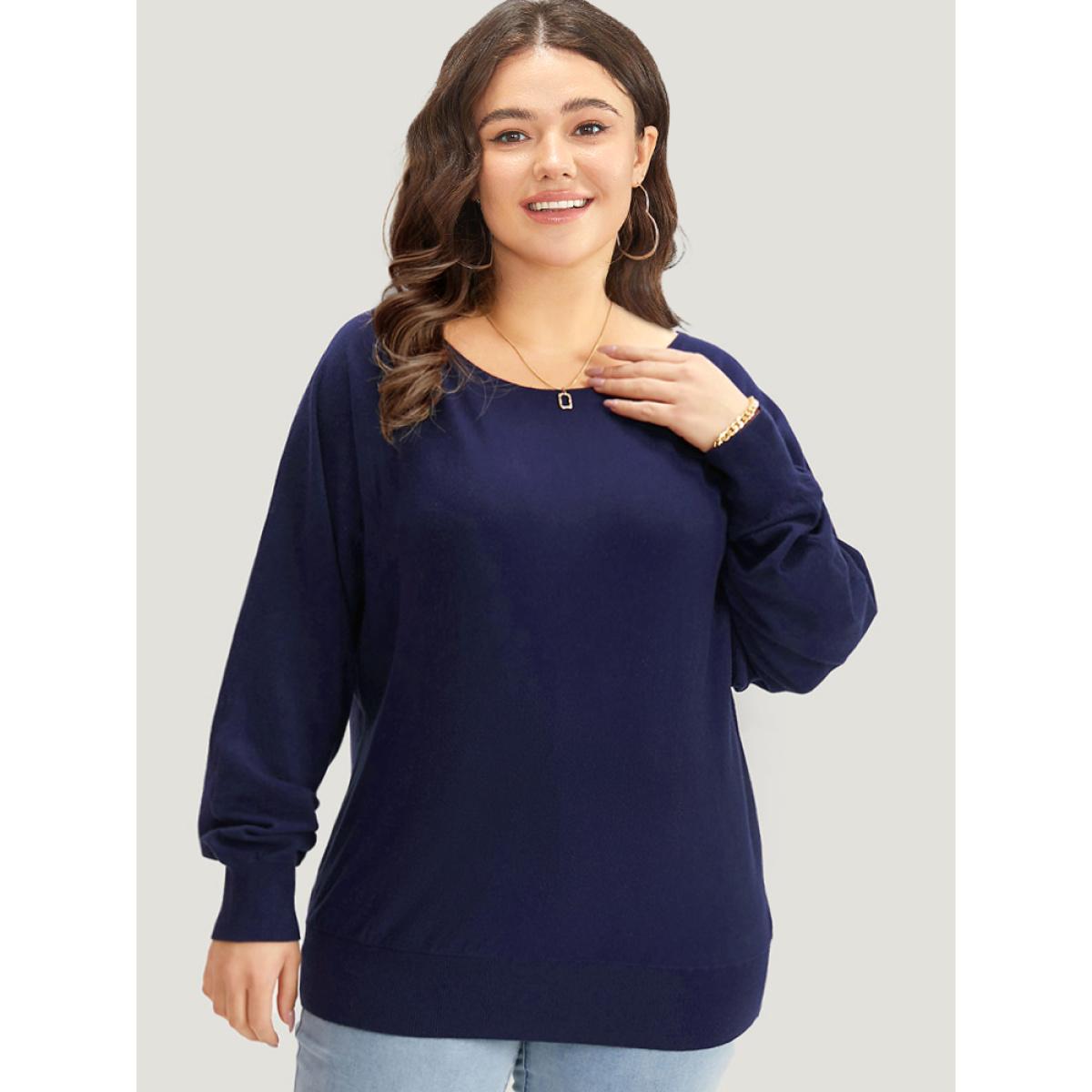 Plus Size Anti-Pilling Cable Knit Turtle Neck Patchwork Pullover Burgundy Women Casual Loose Long Sleeve Turtleneck Dailywear Pullovers BloomChic 10/M Product Image