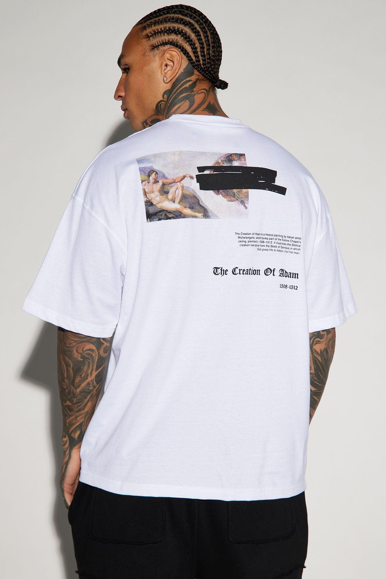 Creation Of Michelangelo Oversized Short Sleeve Tee - White Product Image
