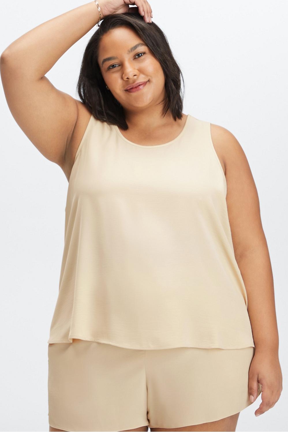 Fabletics Sleep Tank Womens Tapioca Size M Product Image