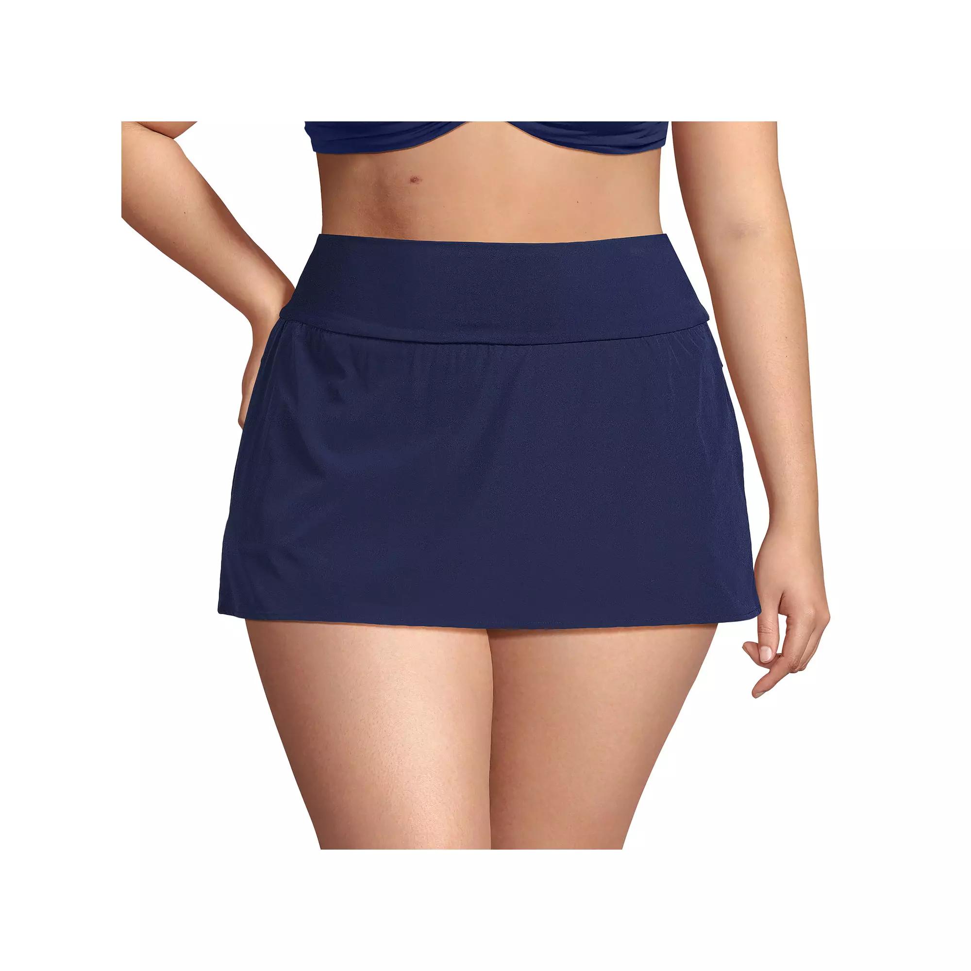 Plus Size Lands' End Pinchless Swim Skort, Women's, Size: 22 W, Deep  Blue Product Image