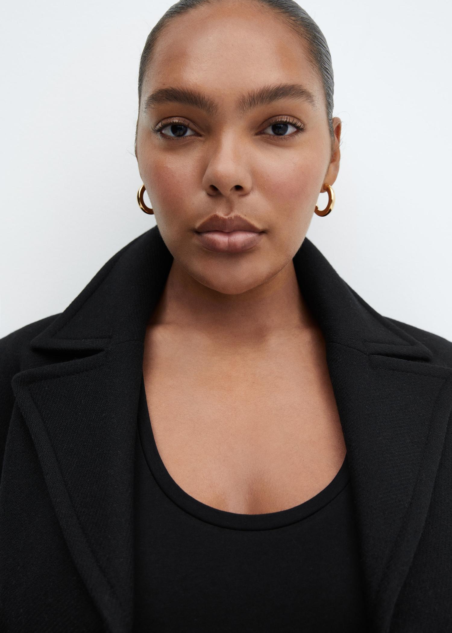 Wool coat with jewel buttons - Women | MANGO USA Product Image