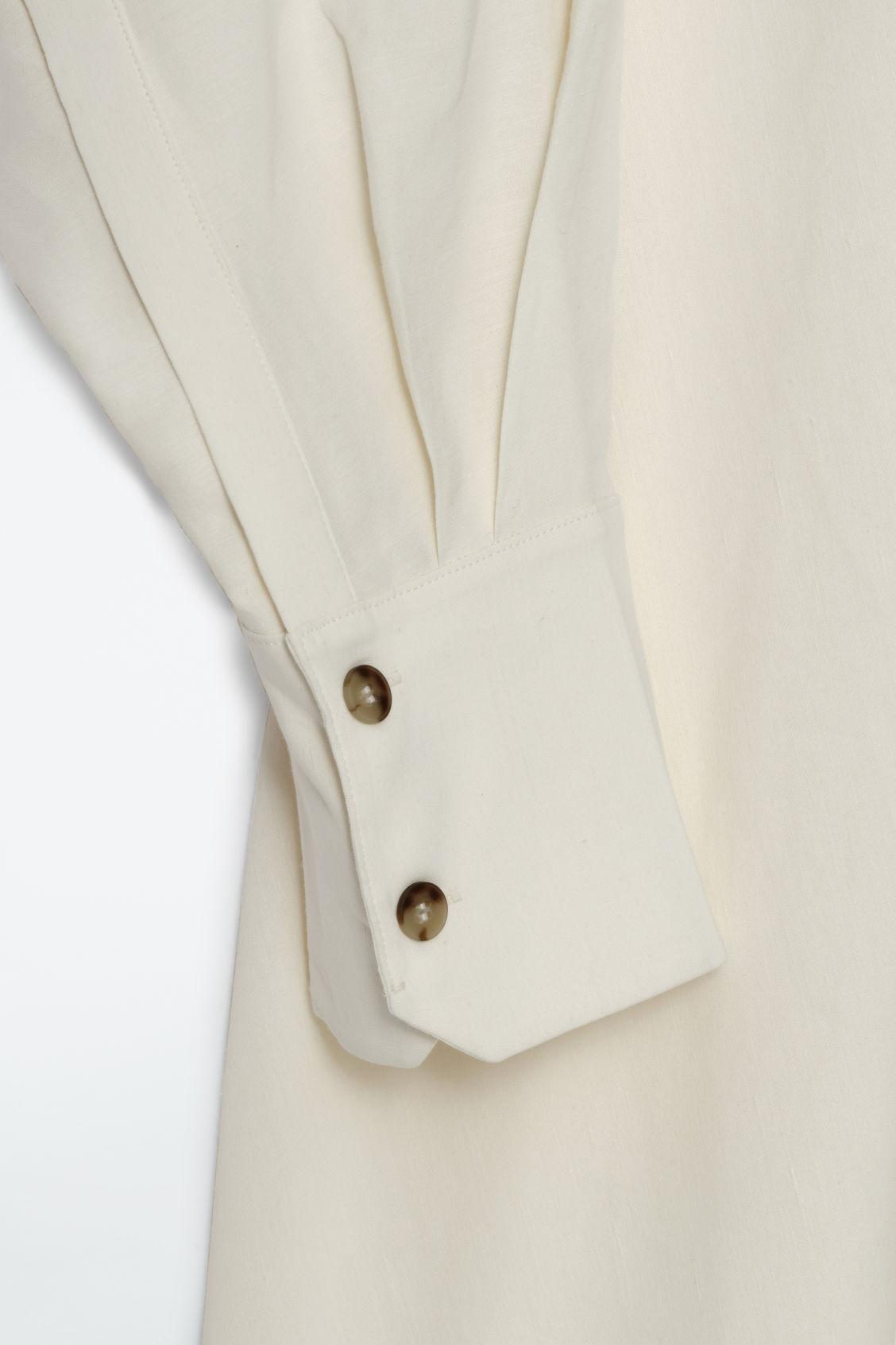 V-NECK LINEN SHIRT DRESS Product Image