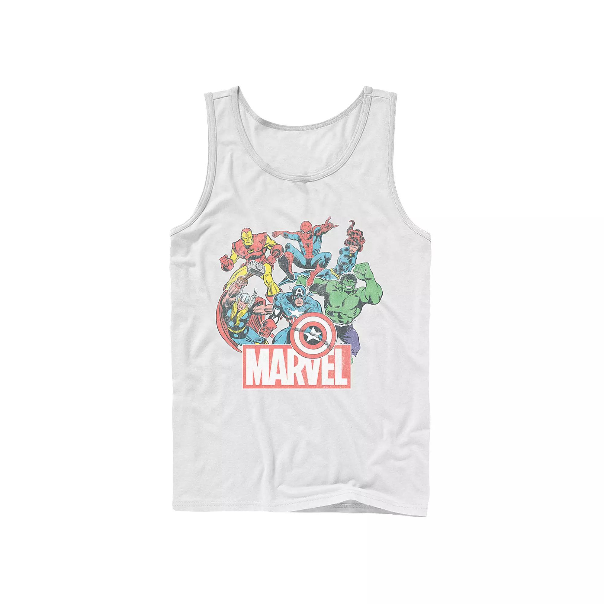 Men's Marvel Avengers Team Retro Comic Vintage Tank Top,  Product Image