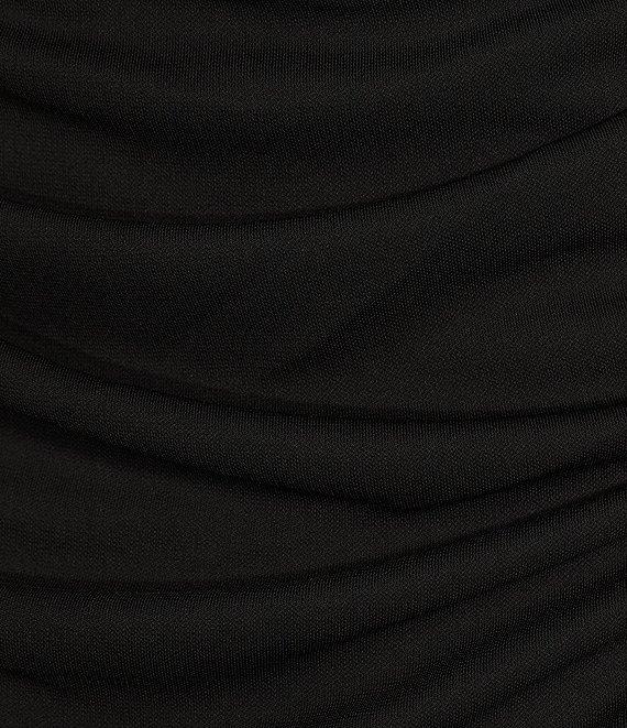 Antonio Melani Sienna Matte Jersey Ruched Square Neck Long Sleeve Midi Bodycon Dress Product Image