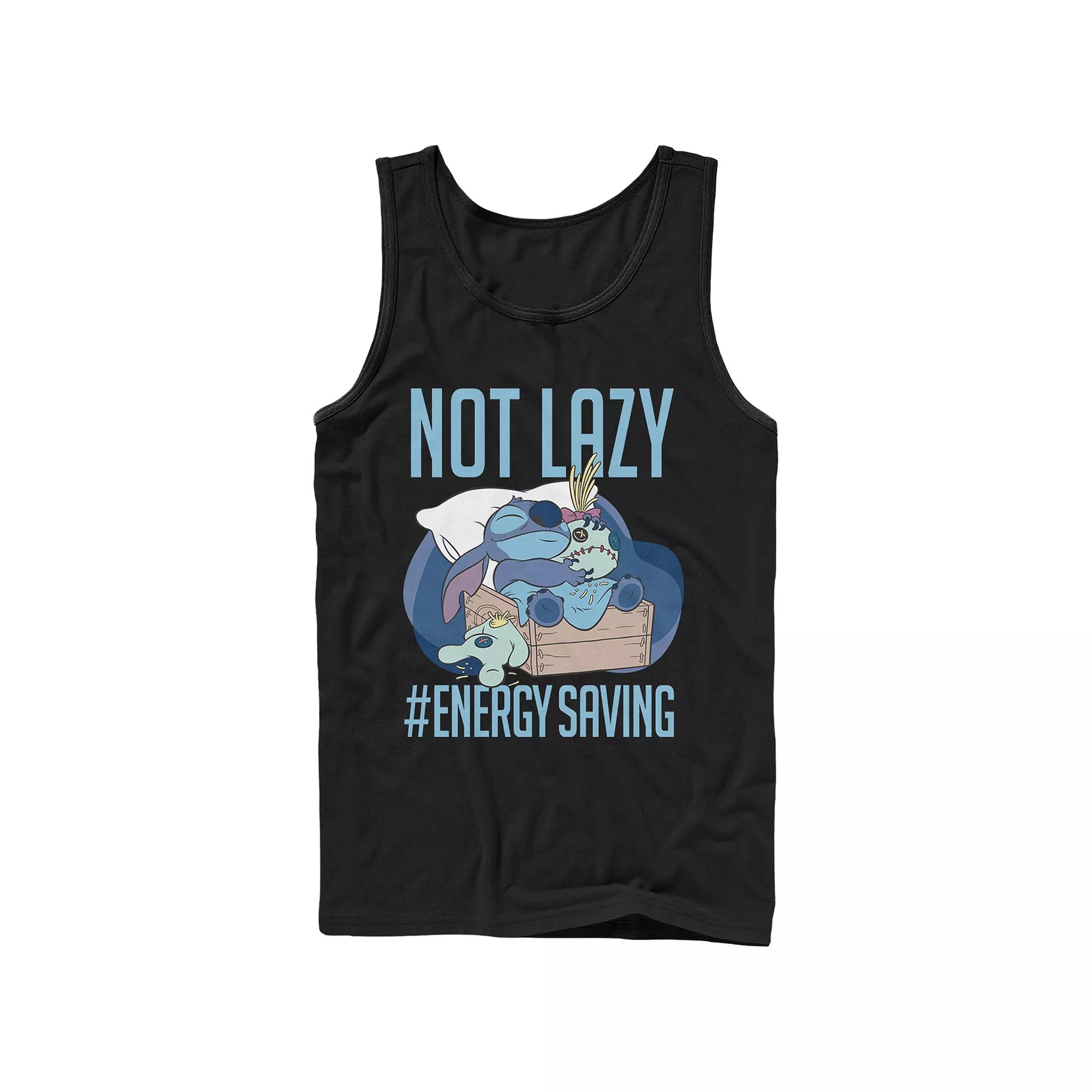Disney's Lilo & Stitch Men's Not Lazy Energy Saving Graphic Tank Top,  Product Image
