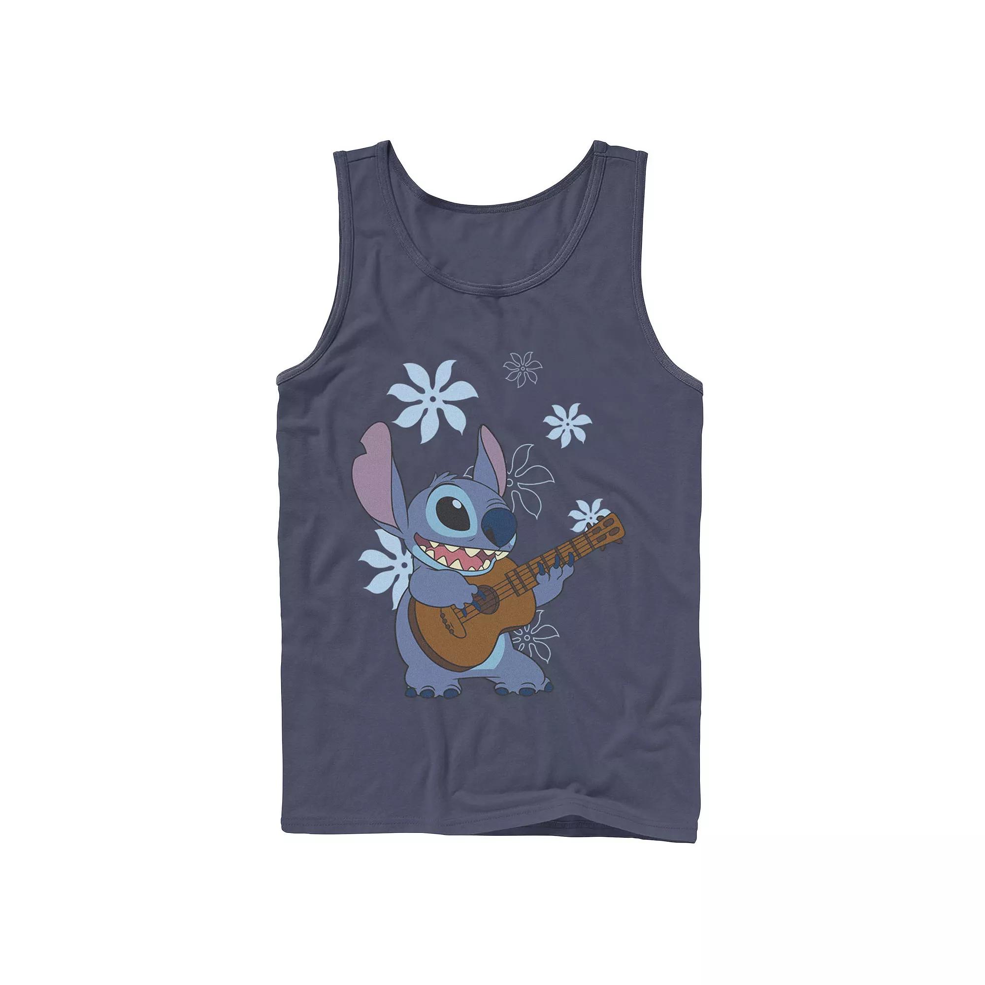 Men's Disney Lilo & Stitch Flowers Background Tank Top,  Product Image