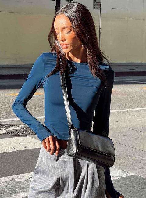 Farro Long Sleeve Top Navy Product Image