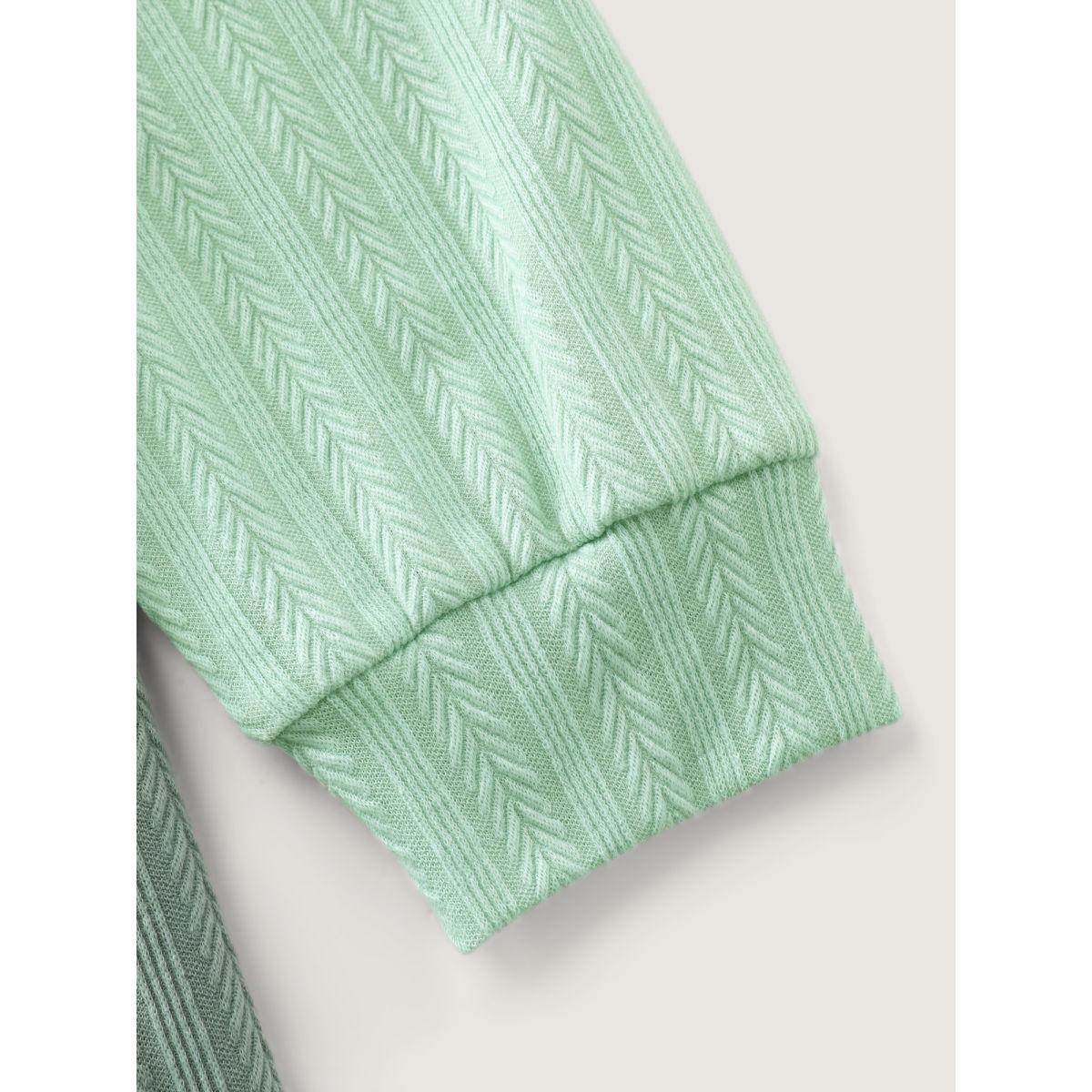 Plus Size Colorblock Textured Round Neck Sweatshirt Women ArmyGreen Leisure Texture Round Neck Casual Sweatshirts BloomChic 26/4X Product Image