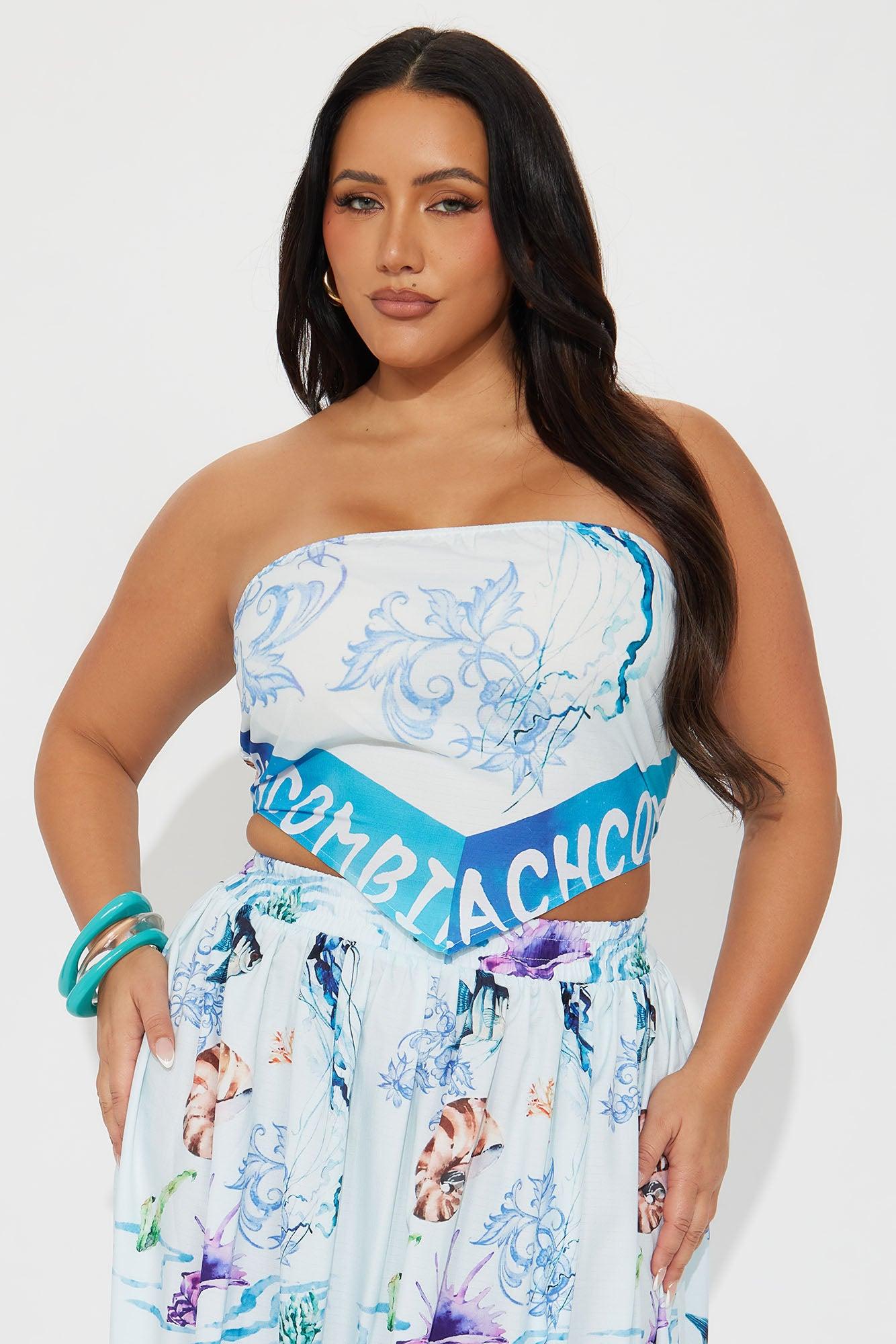 Sea Moment Maxi Skirt Set - Blue/combo Product Image