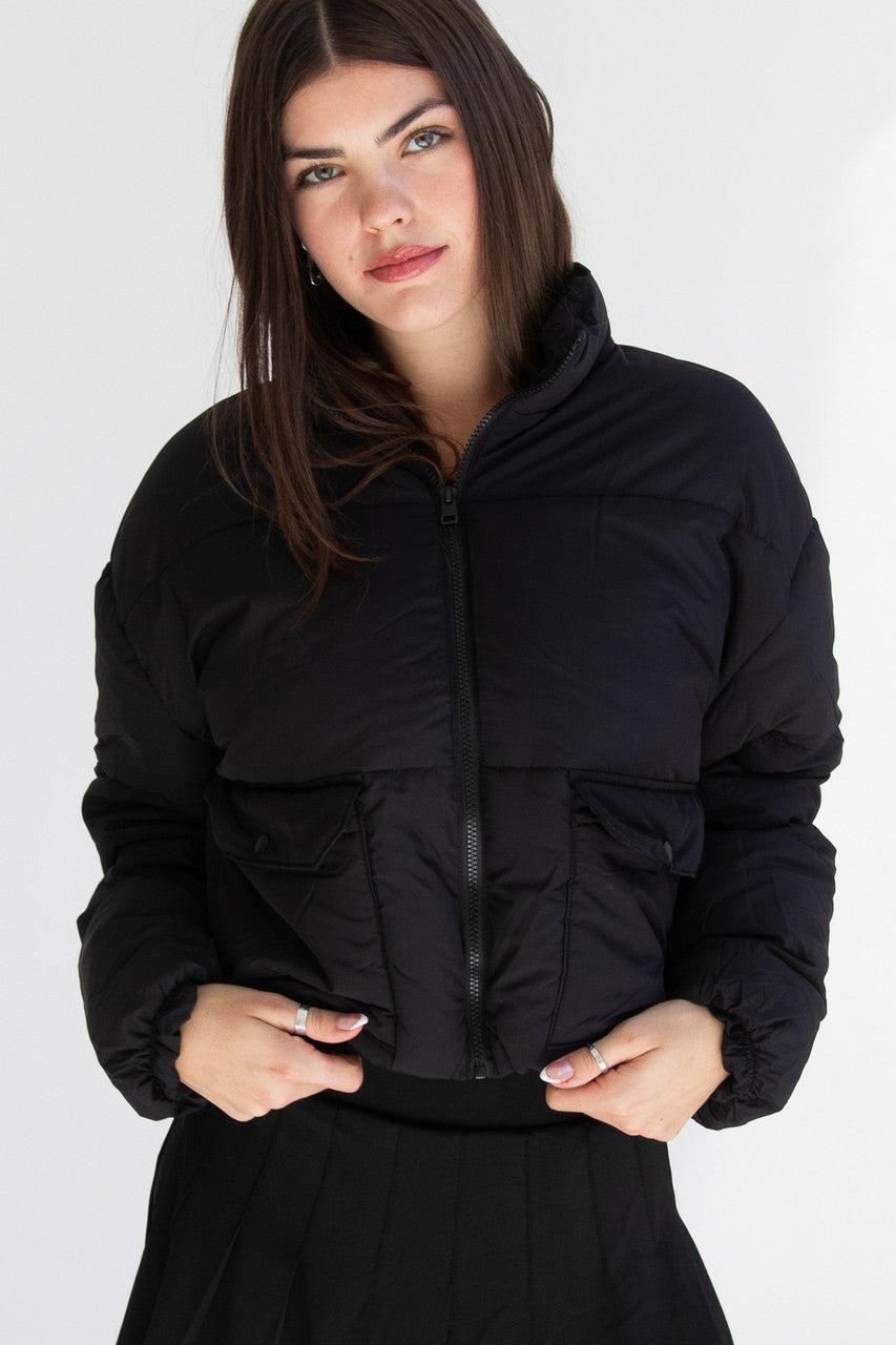 Stand Collar Cropped Puffer Jacket Product Image