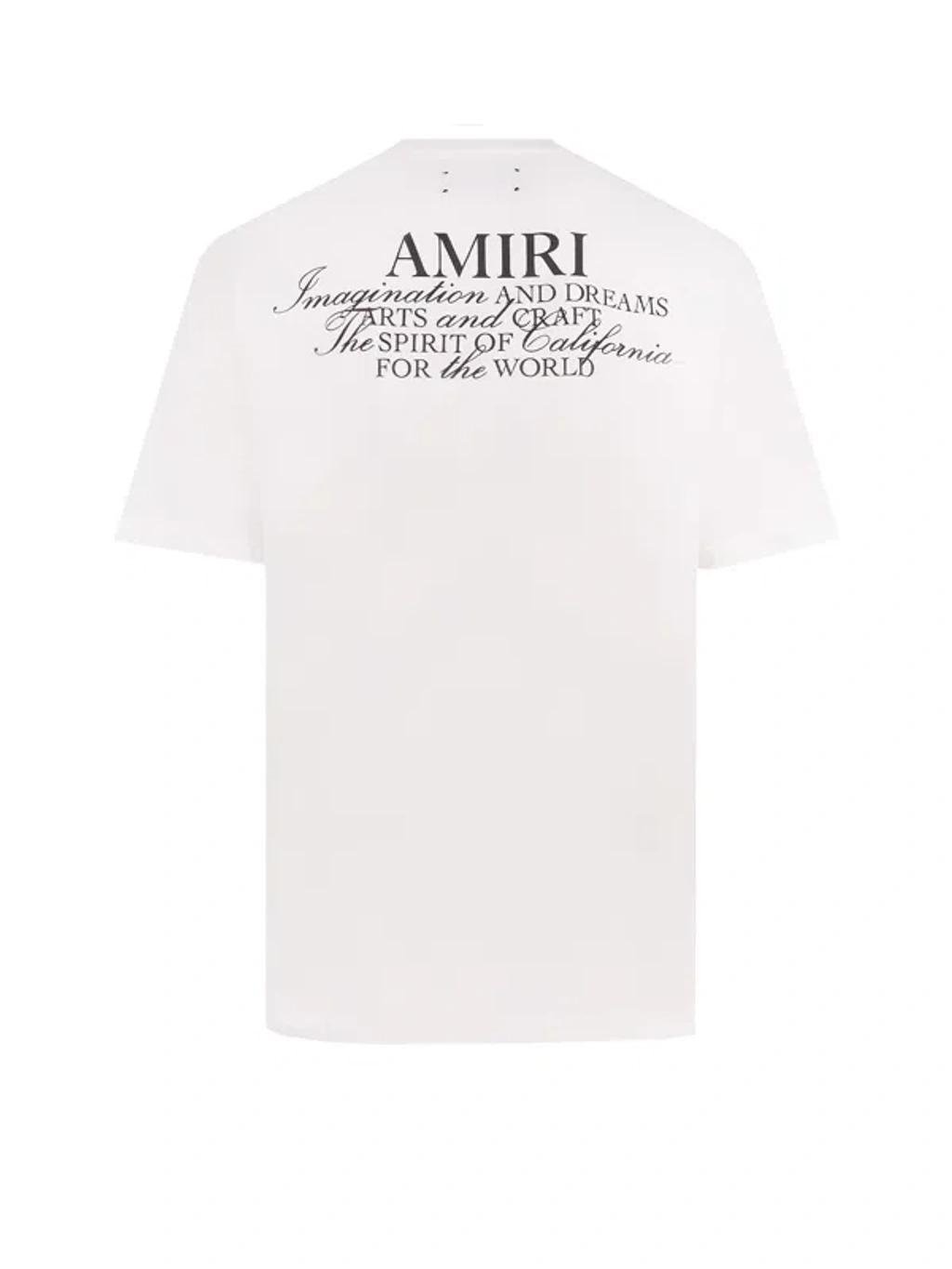 AMIRI Black Crewneck T-shirt With Logo Lettering On Front And Rear Product Image