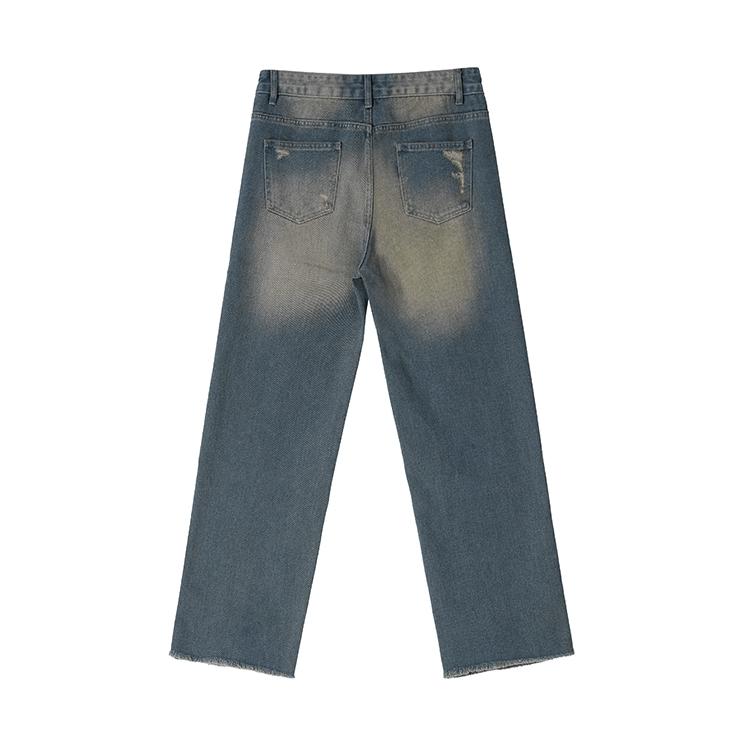 RT No. 11183 WASHED BLUE DENIM STRAIGHT JEANS Product Image
