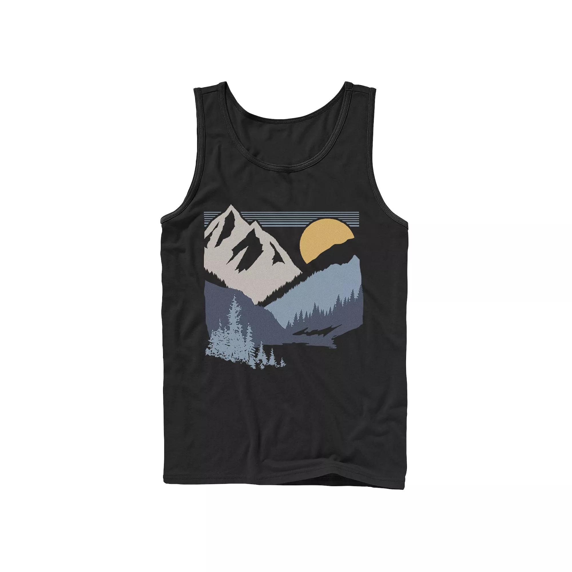 Men's Slanted Sun And Mountains Tank Top,  Product Image