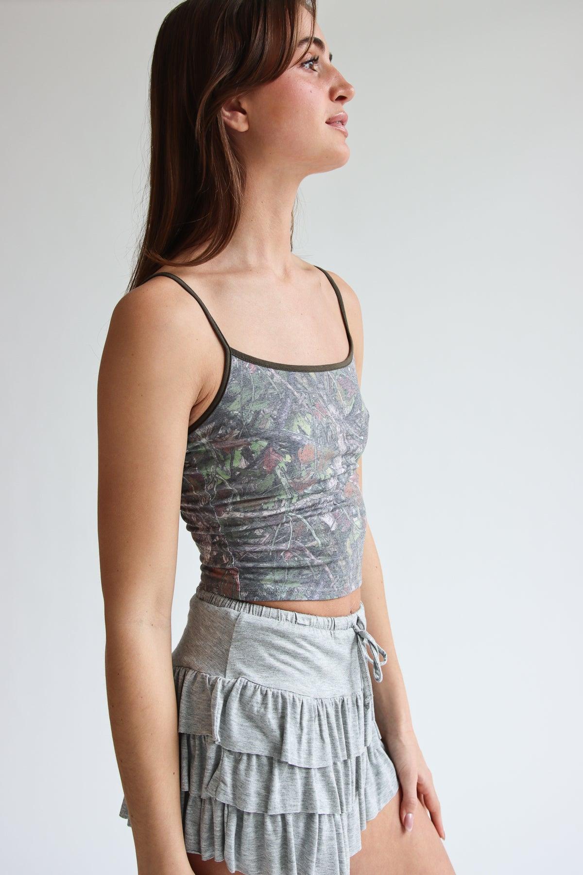 Printed Woodland Camo Ringer Cami Product Image