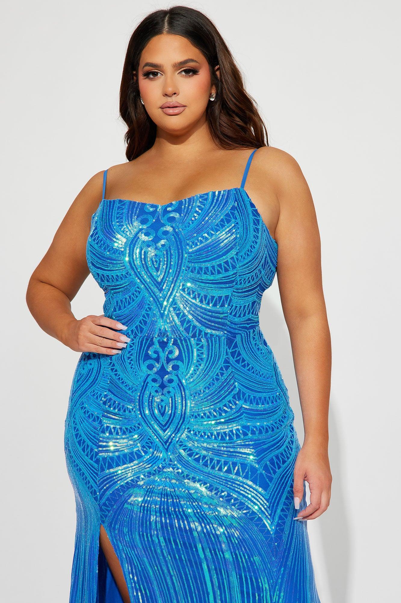 Sara Sequin Gown - Blue Product Image