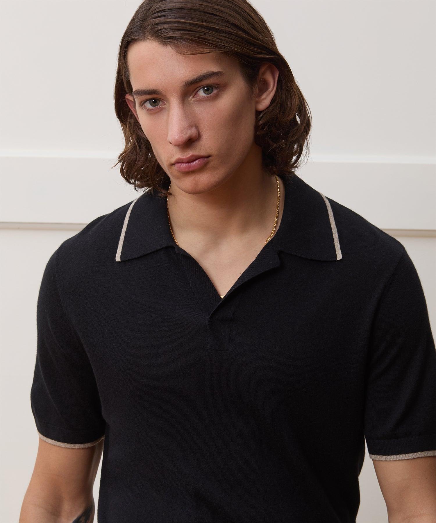 Silk-Cashmere Tipped Montauk Sweater Polo Product Image