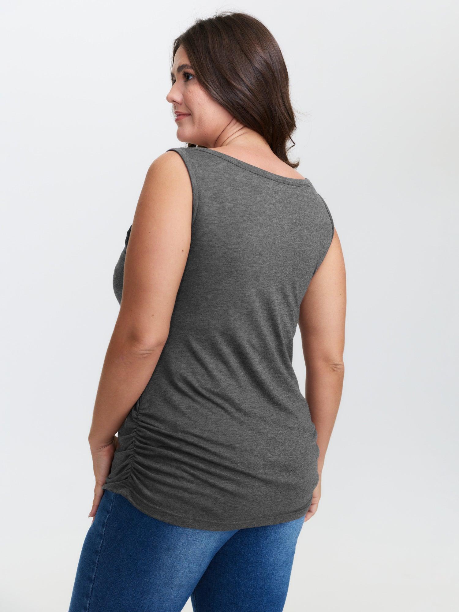 Supportive Bra Pleated Fitted Tank Top Female Product Image