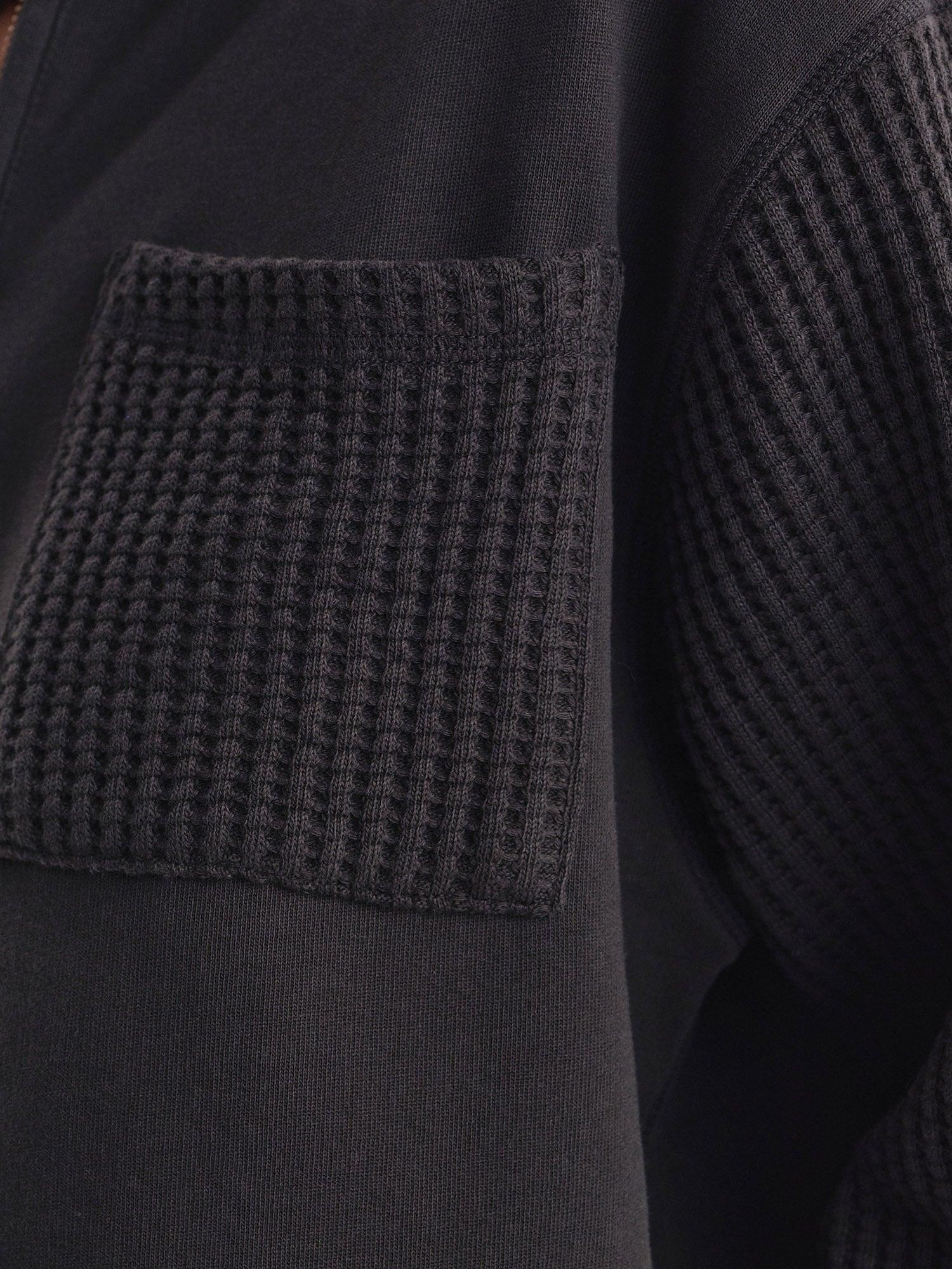 Organic Fleece and Waffle Cropped Half-Zip Sweatshirt Female Product Image