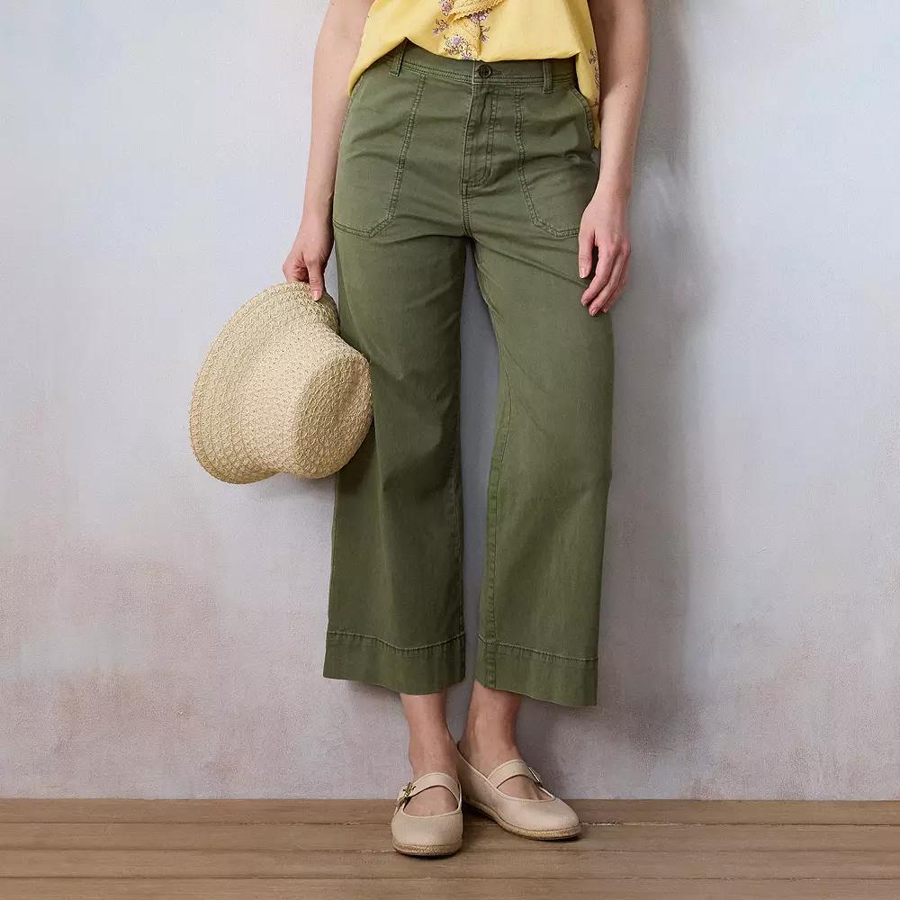 Women's LC Lauren Conrad Wildflower Utility Wide Leg Pants, Size: 4, Addison Green Product Image