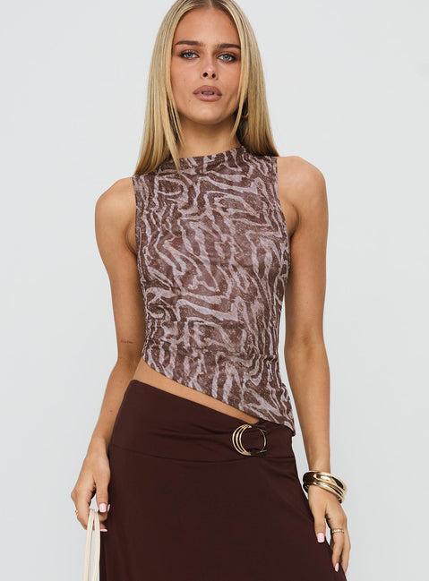 Nola Hardware Slit Maxi Skirt Brown Product Image