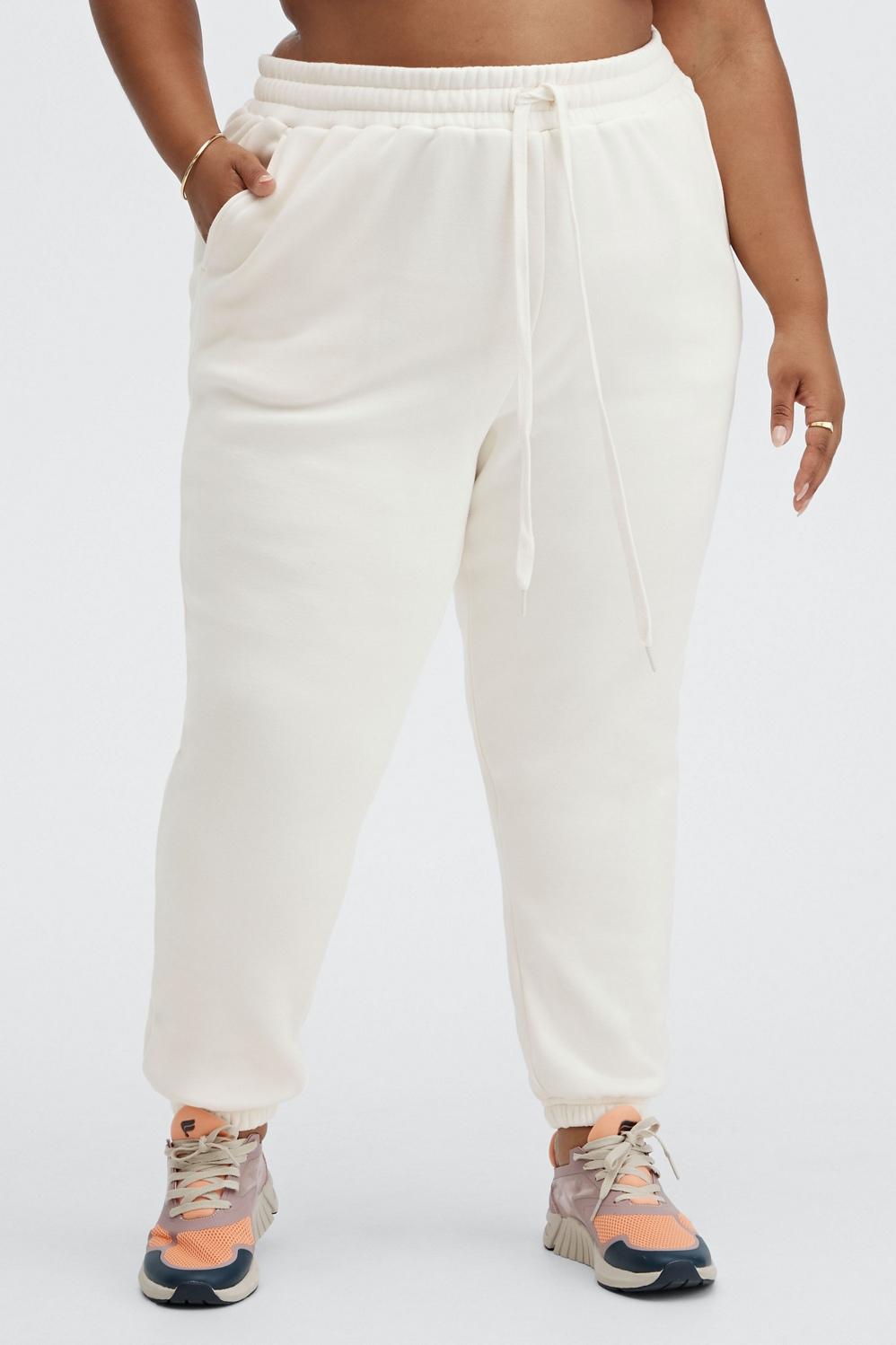 Fabletics Eco Go-To Sweatpant Womens white plus Size 4X Product Image