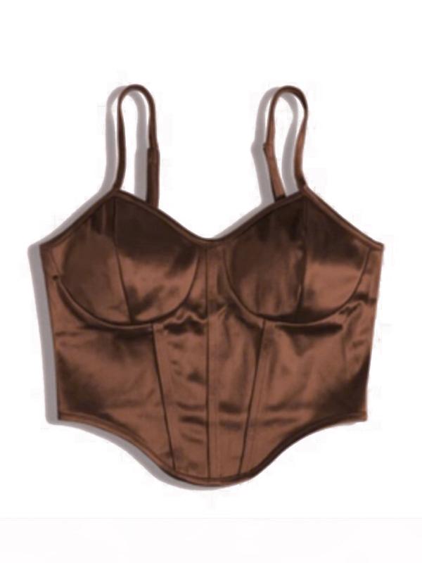 Solid Irregular Hem Corset Top Product Image