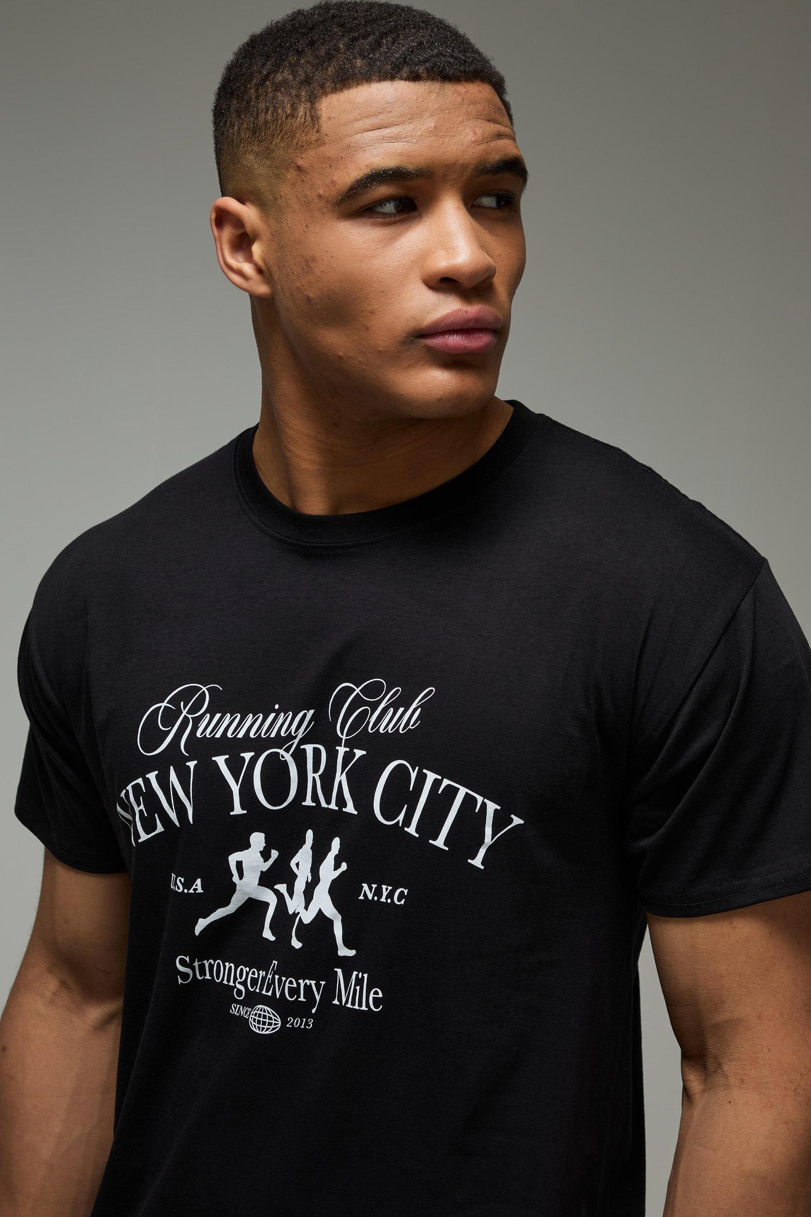 MAN Active Regular Fit NYC Running Club T-Shirt | boohooMAN USA Product Image