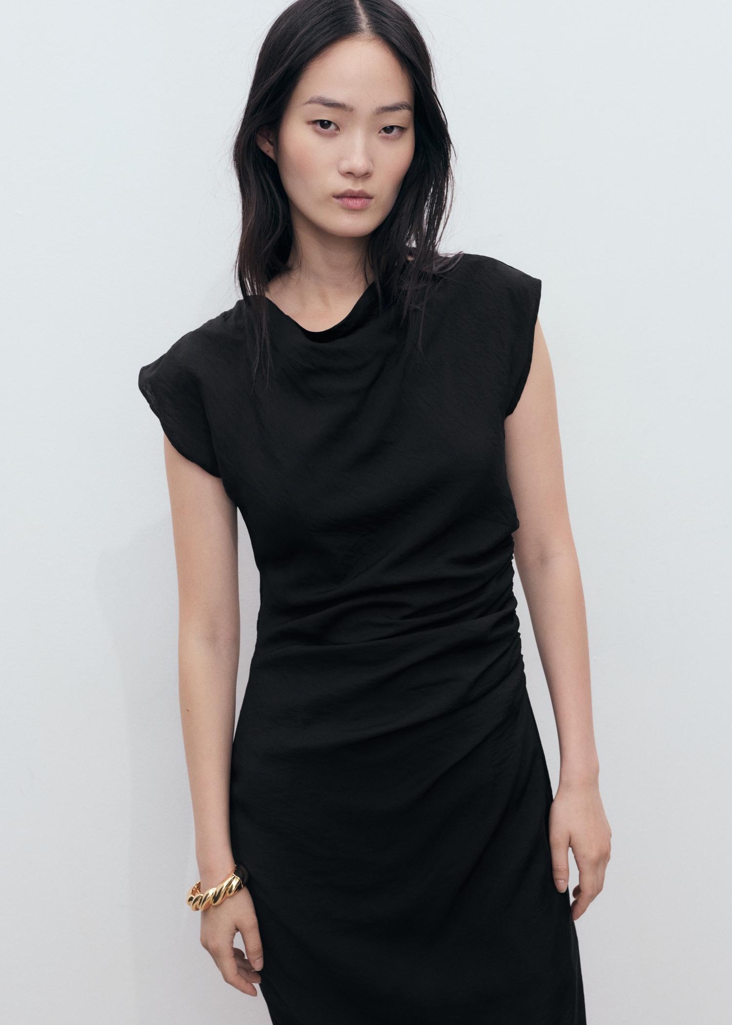 Draped straight dress - Women | MANGO USA Product Image