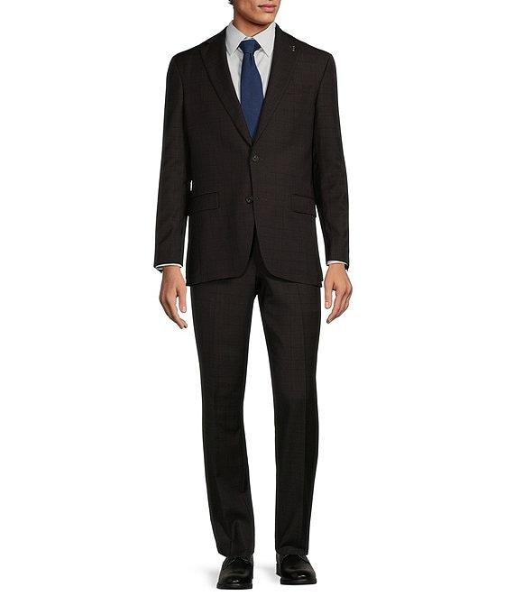 Psycho Bunny Contemporary Fit Stretch-Knit Flat Front Textured Twill 2-Piece Suit Product Image