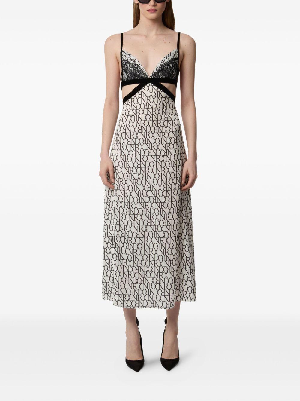 lace-insert midi dress Product Image