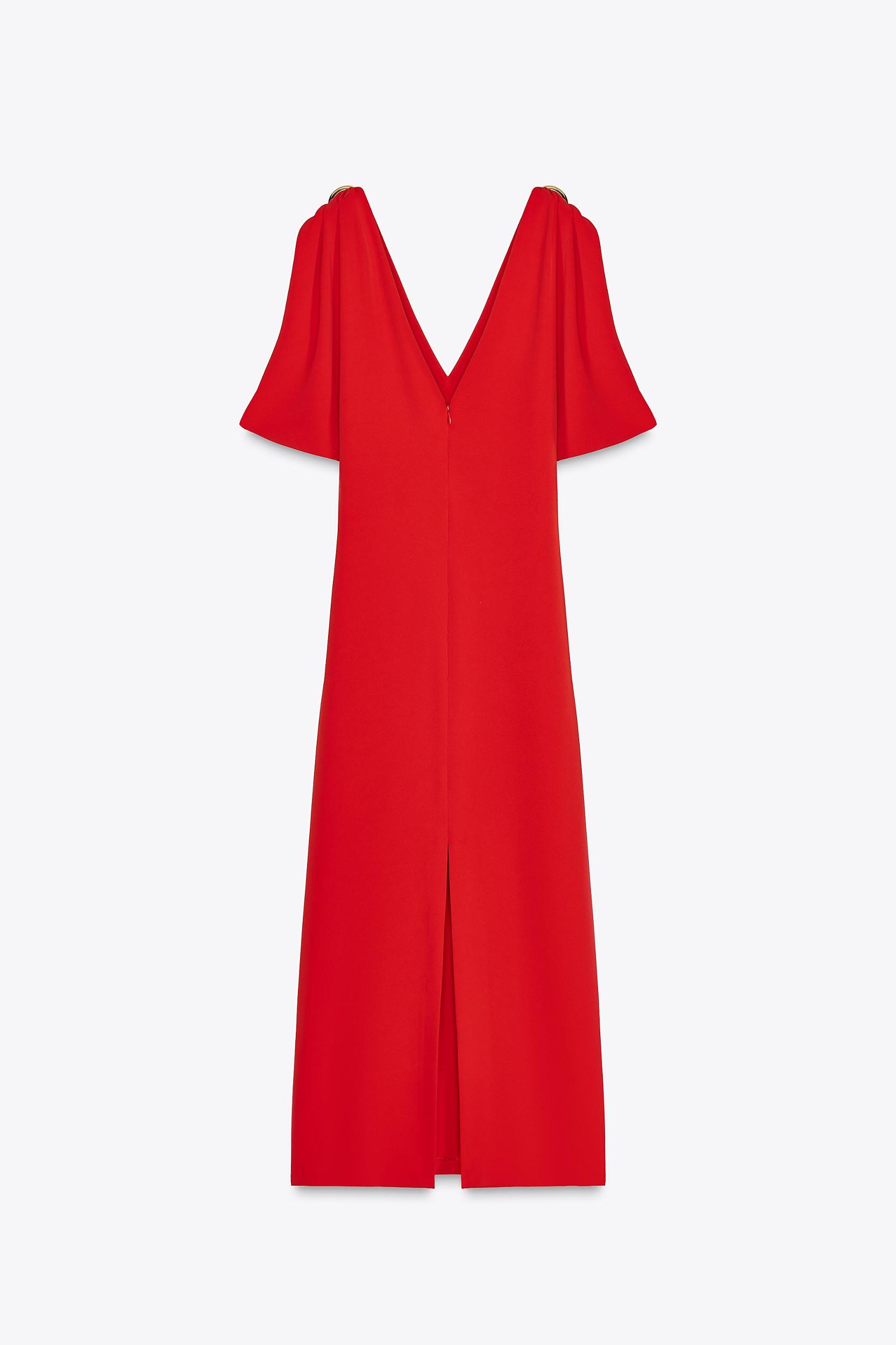 MIDI DRESS WITH GOLD APPLIQUÉS Product Image