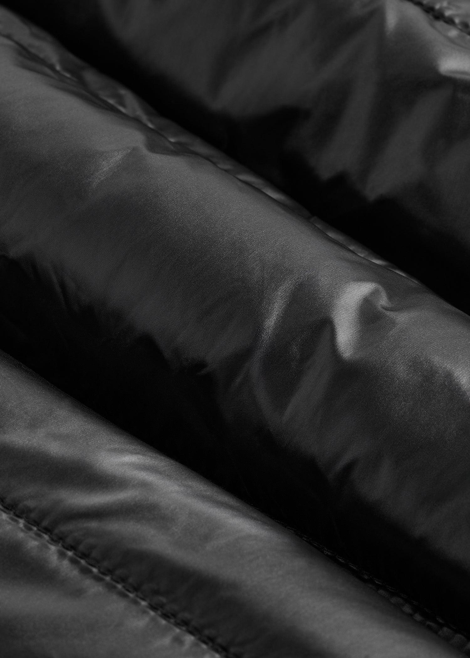 Packable Short Puffer Jacket for Tall Women in Glossy Black Female Product Image