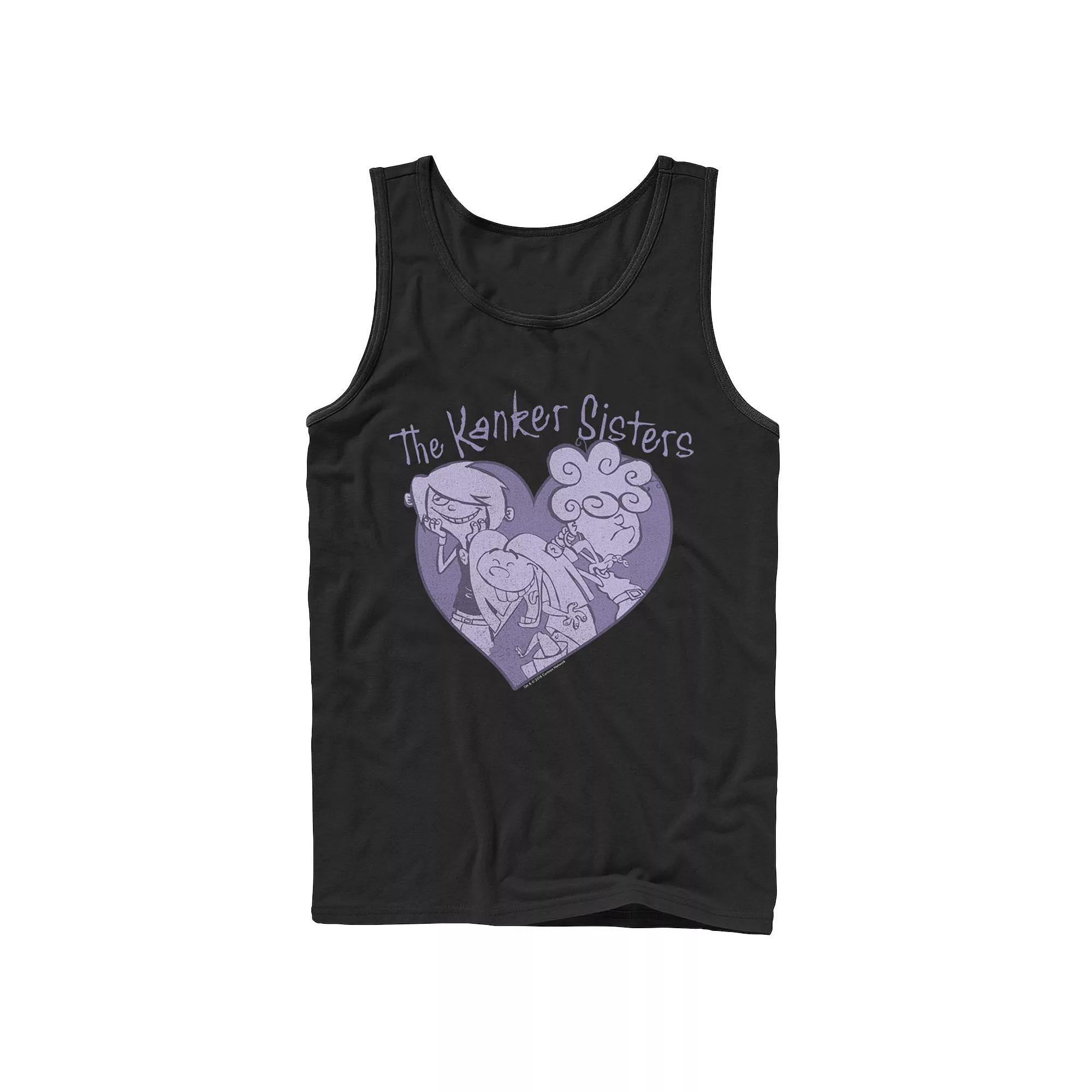 Men's Ed, Edd & Eddy The Kanker Sisters Purple Hue Heart Portrait Tank Top,  Product Image