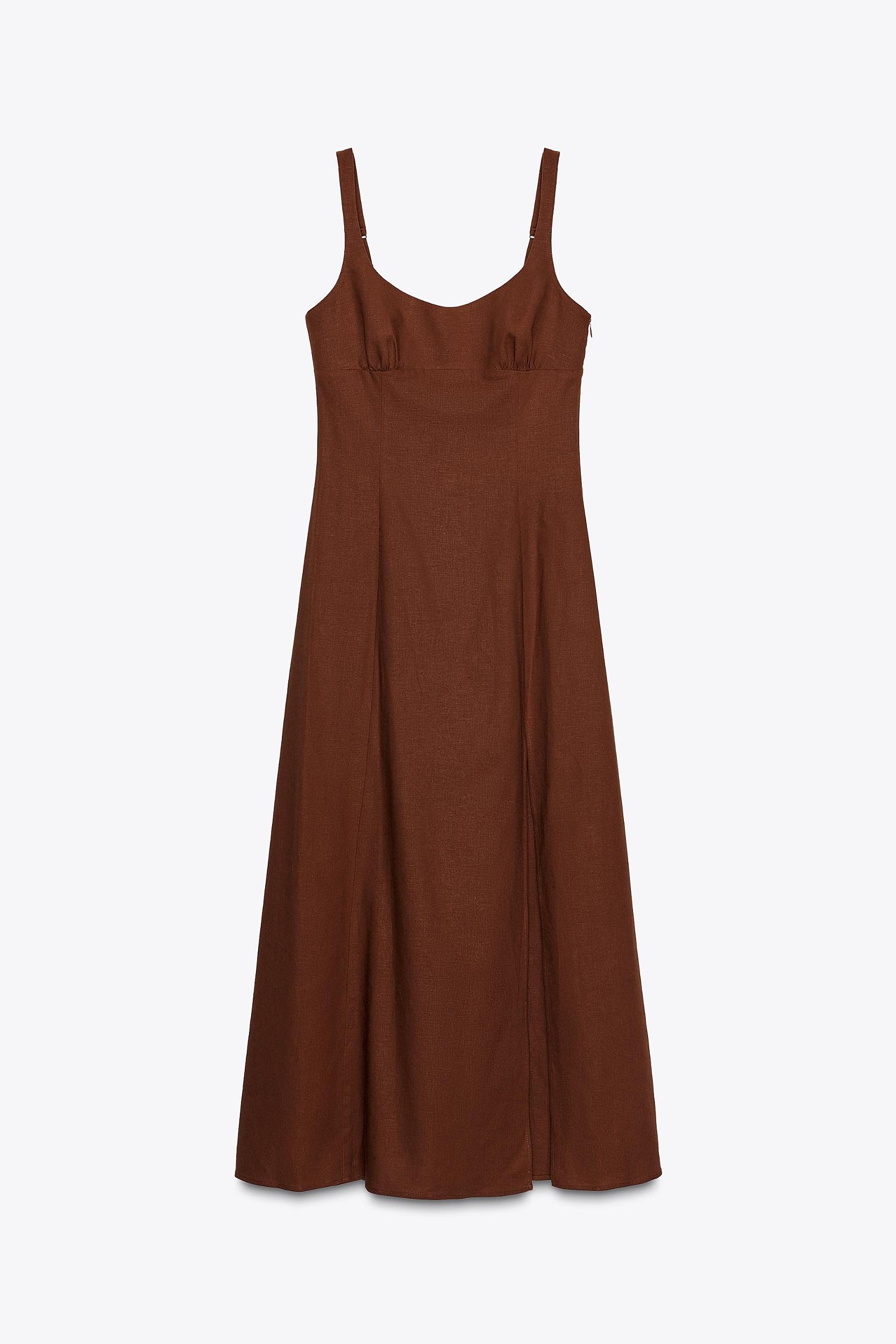 LINEN MIDI DRESS Product Image