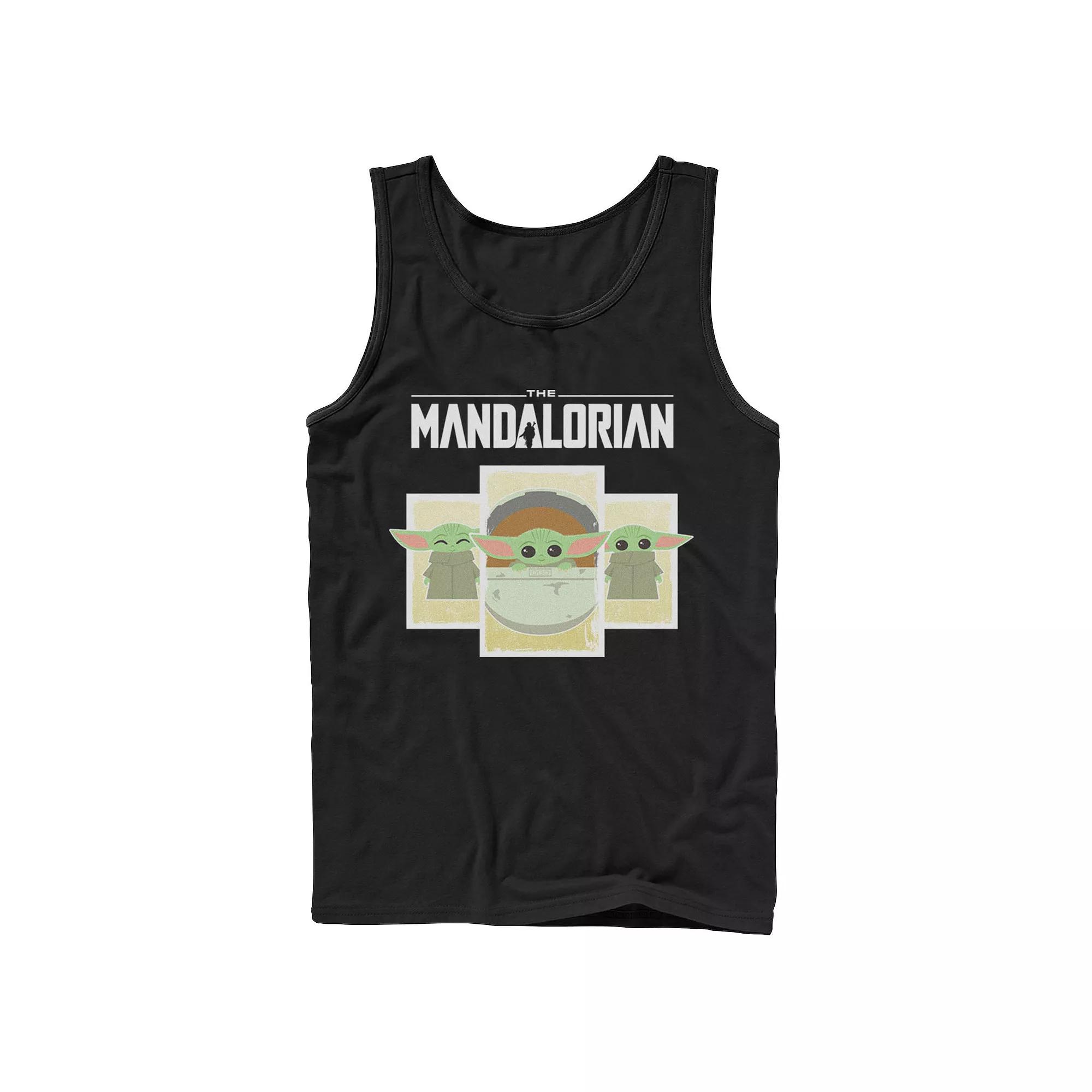 Men's Star Wars The Mandalorian The Child Cartoon Panels Tank Top,  Product Image