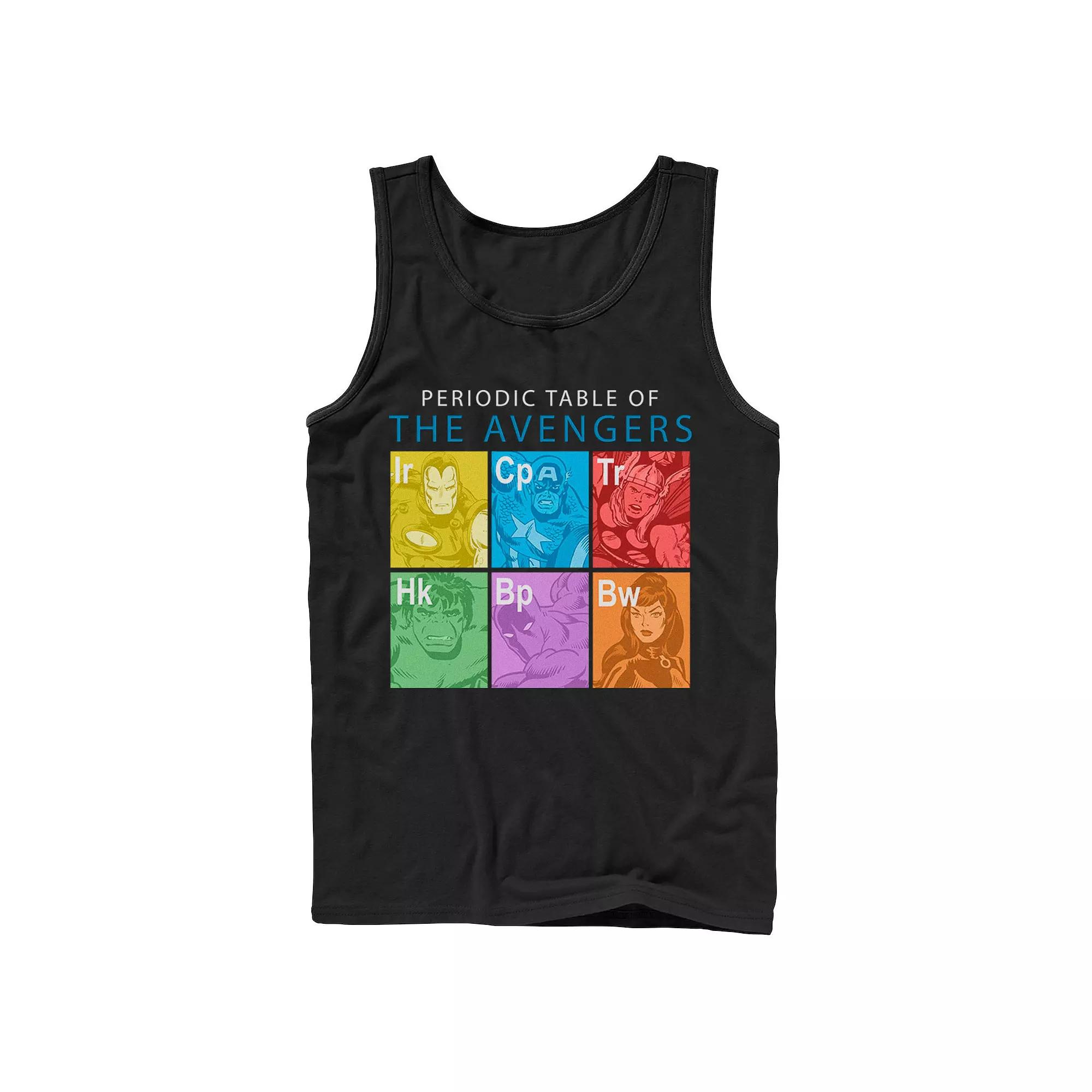 Men's Marvel The Avengers Periodic Table Box Up Tank Top,  Product Image